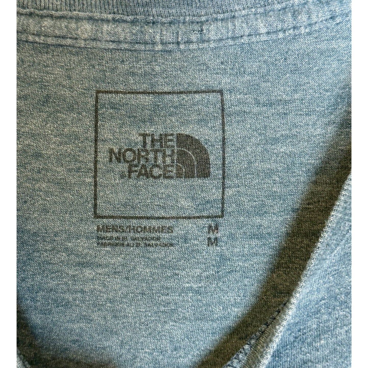 The North Face Mens Logo Heather Gray/Blue T Shirt Medium
