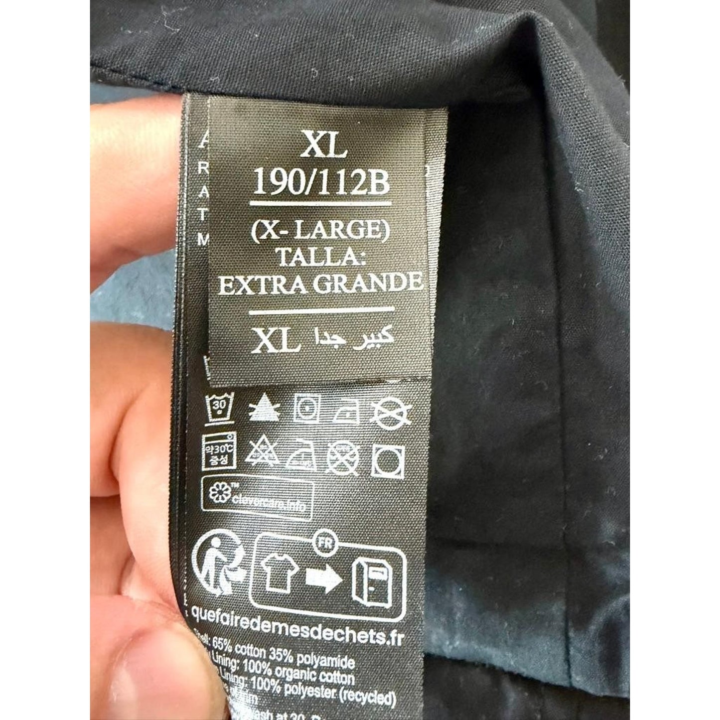AllSaints Trey Jacket Mens XL Jet Black Cotton Blend Full Zip Harrington Coat
