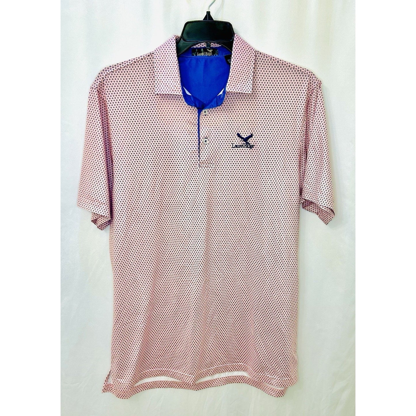 Laurel Ridge Pink/Blue Performance Golf Polo Men’s Size Medium/ Breathable