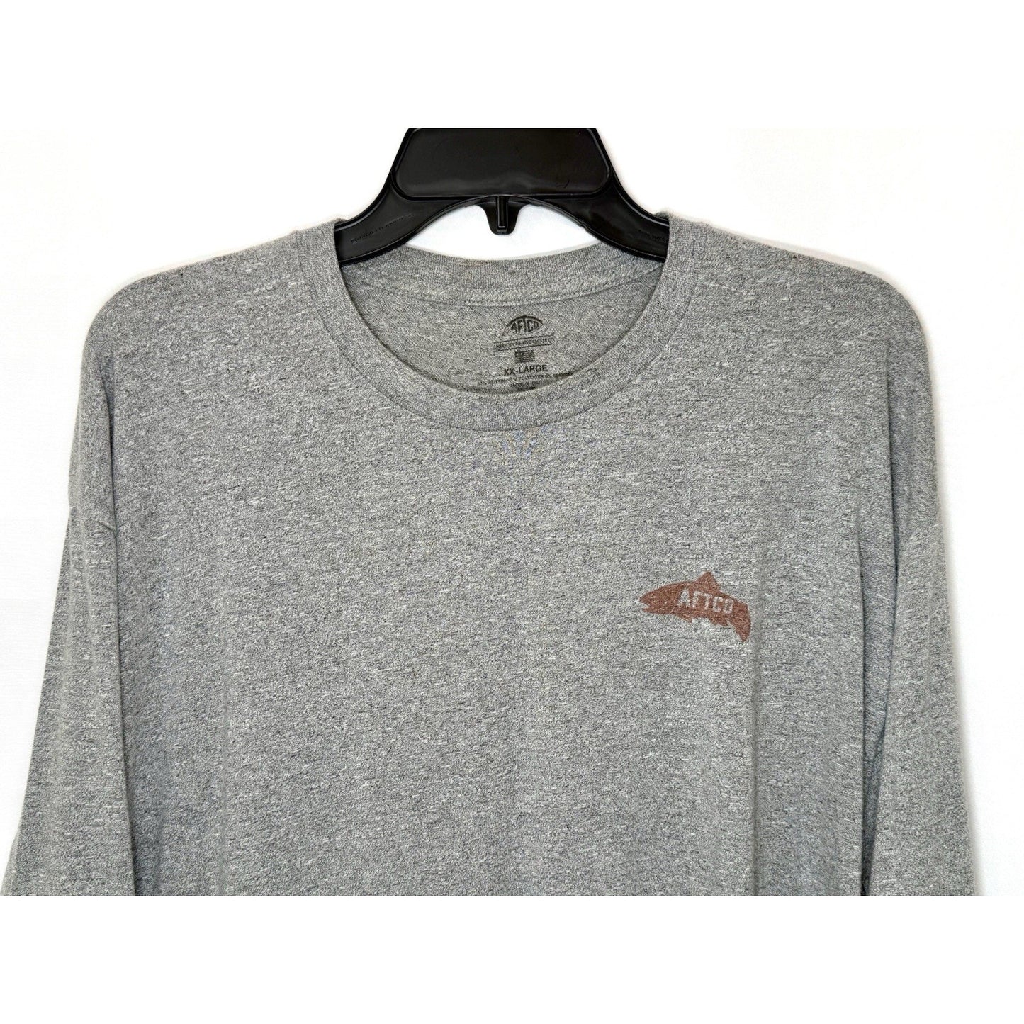 AFTCO Any Fish Any Water L/S Fishing Shirt / Heather Gray / Men’s Size XXL