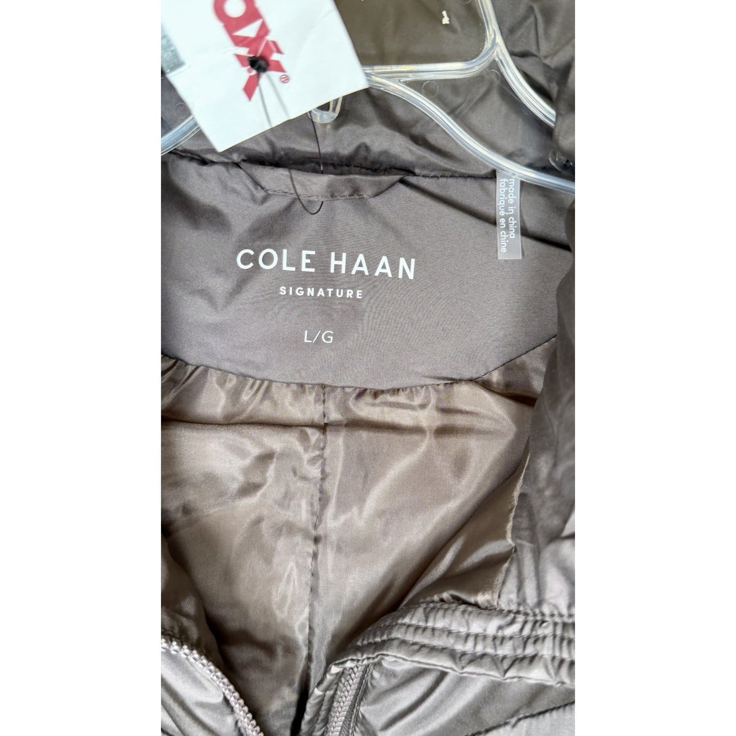 NWT Cole Haan Signature Chevron Quilted Vest / Women’s Large / Chocolate
