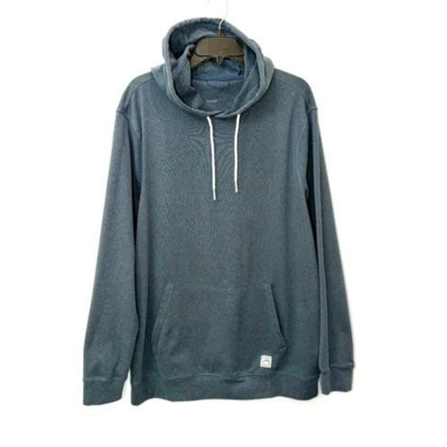 Avalanche Outdoor Supply Hoodie Mens Large Blue Ribbed Knit Pullover Sweatshirt
