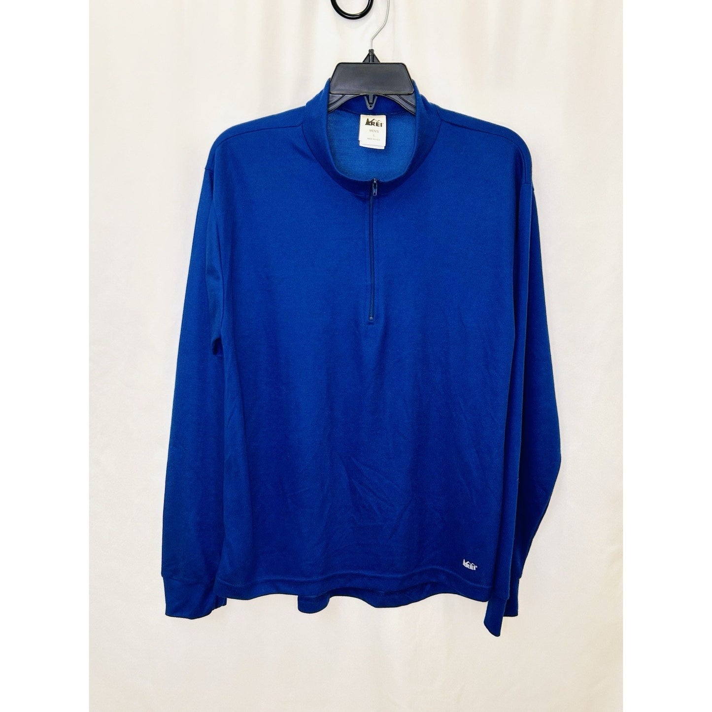 REI Co-op 1/4 Zip Pullover Sweatshirt Men's Large Blue Stretch Active Outdoor