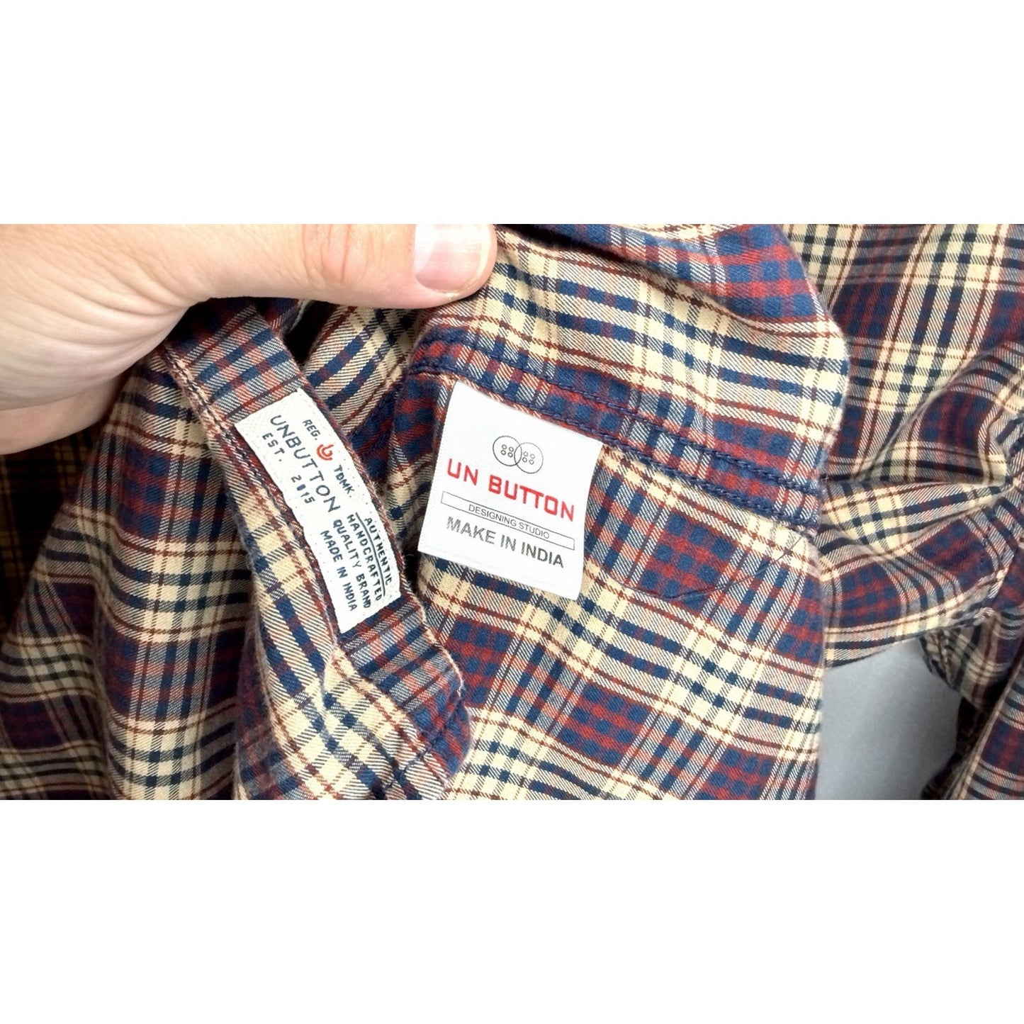 Unbutton Men’s XL Slim Fit Plaid Button Up Shirt