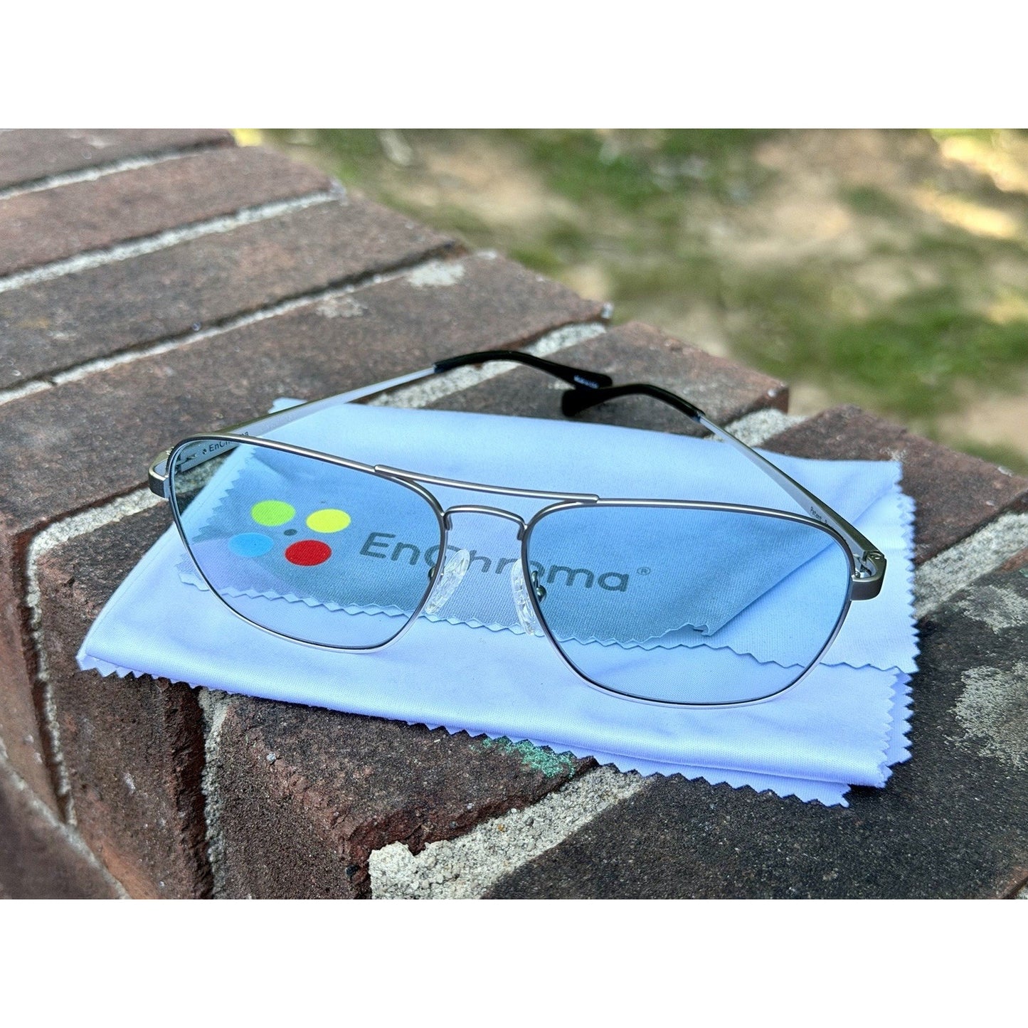 EnChroma Cx1 Indoor Color Blind Glasses Aviator Silver Frame Metal Cx1.00281