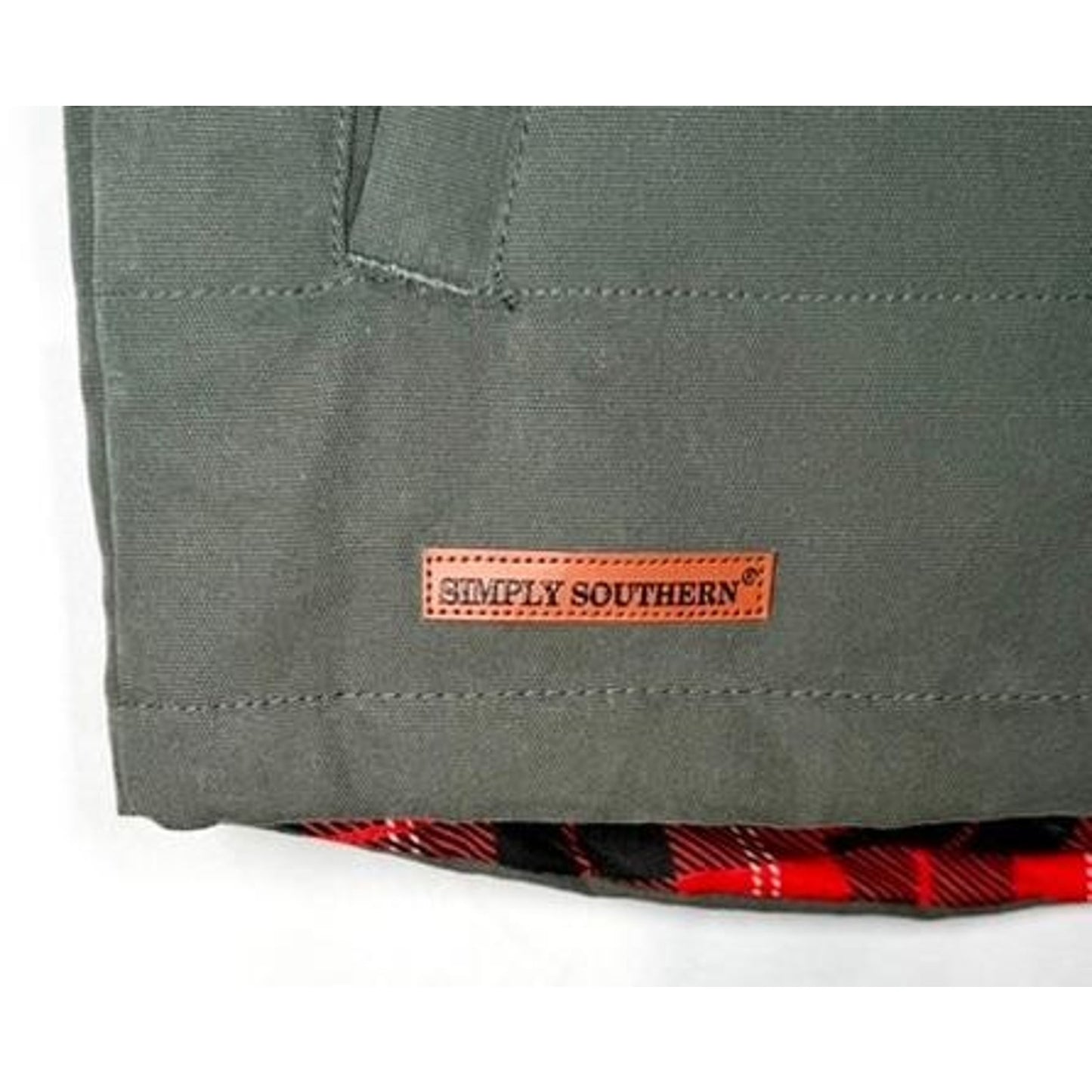 Simply Southern Puffer Vest Womens Small Gray Quilted Plaid Lined Snap Front