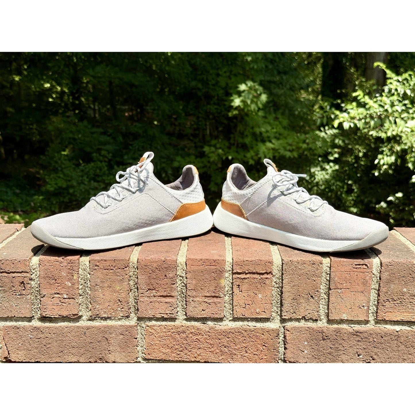 Olukai Nanea Li Men 8.5 Gray Canvas Comfort Lace Up Sneakers lightweight Summer