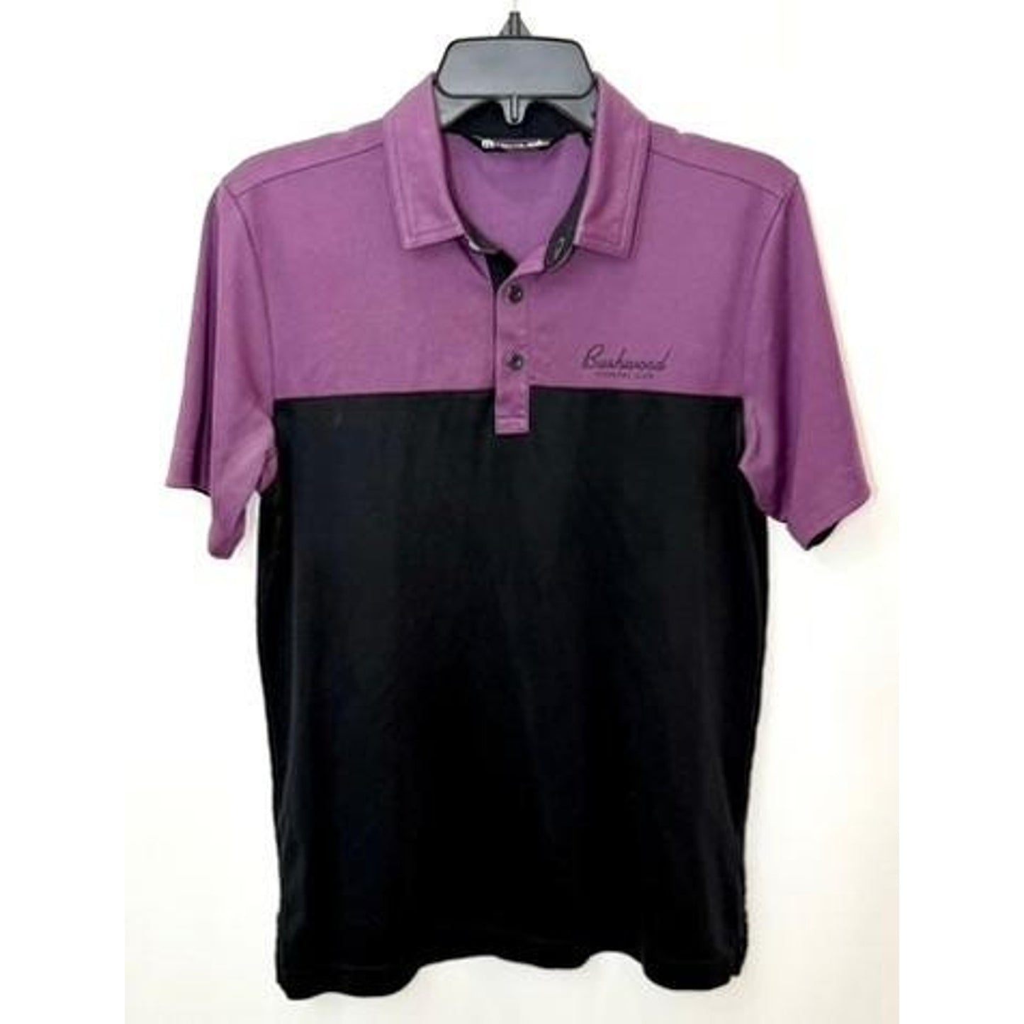 TravisMathew Bushwood Country Club Polo Shirt Mens Small Purple Black Caddyshack