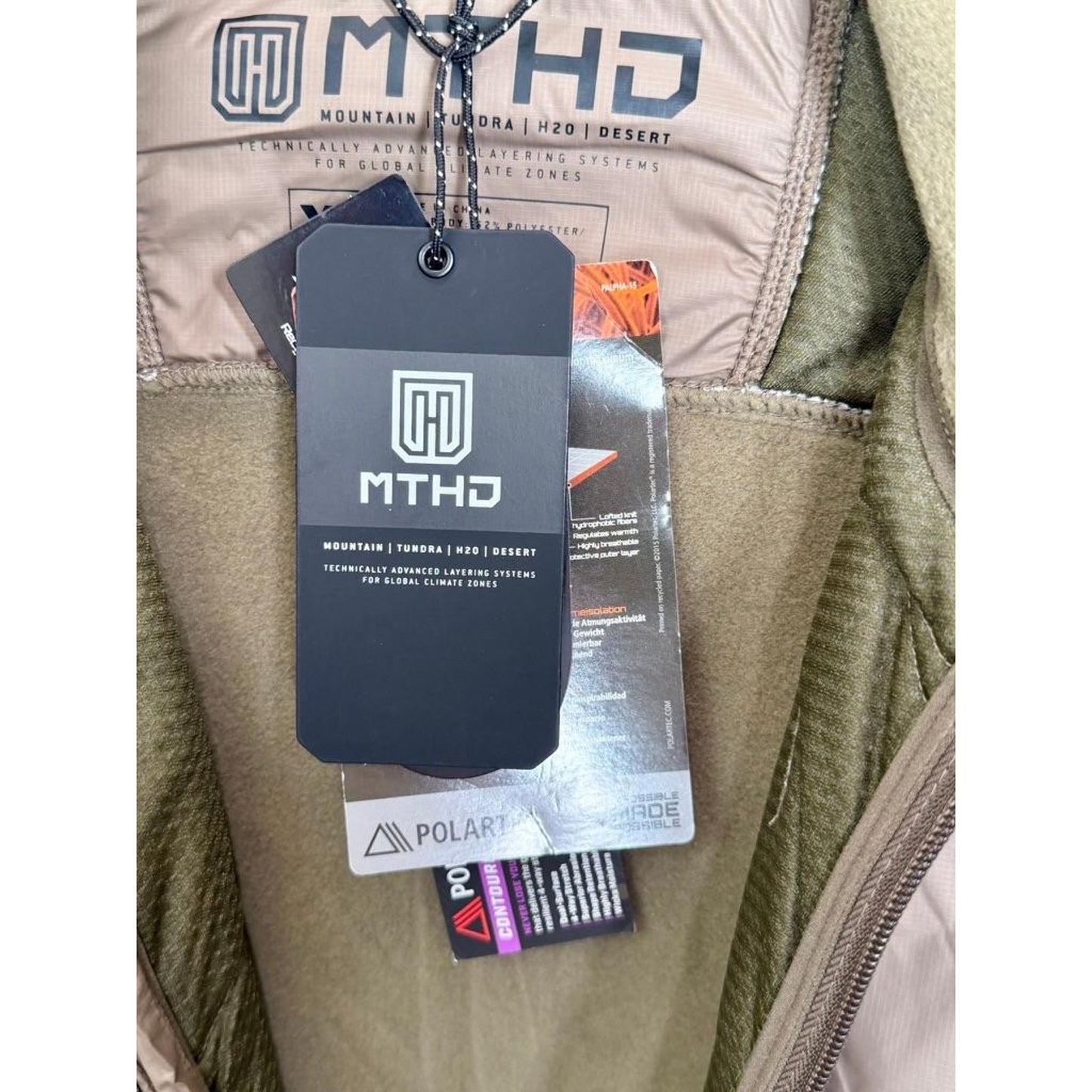 MTHD Aphelion Hybrid Fleece Jacket Mens XL Coyote Brown Polartec Cordura Full