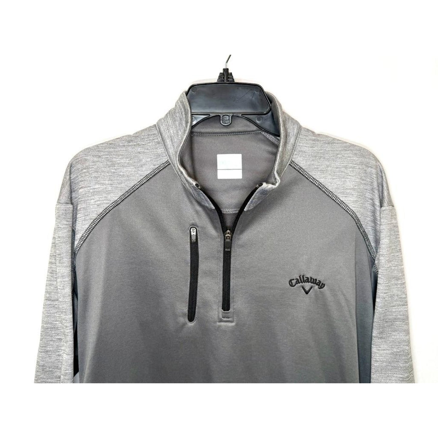Callaway Golf Jacket Mens Large Gray 1/4 Zip Pullover Fleece Lined Windshirt