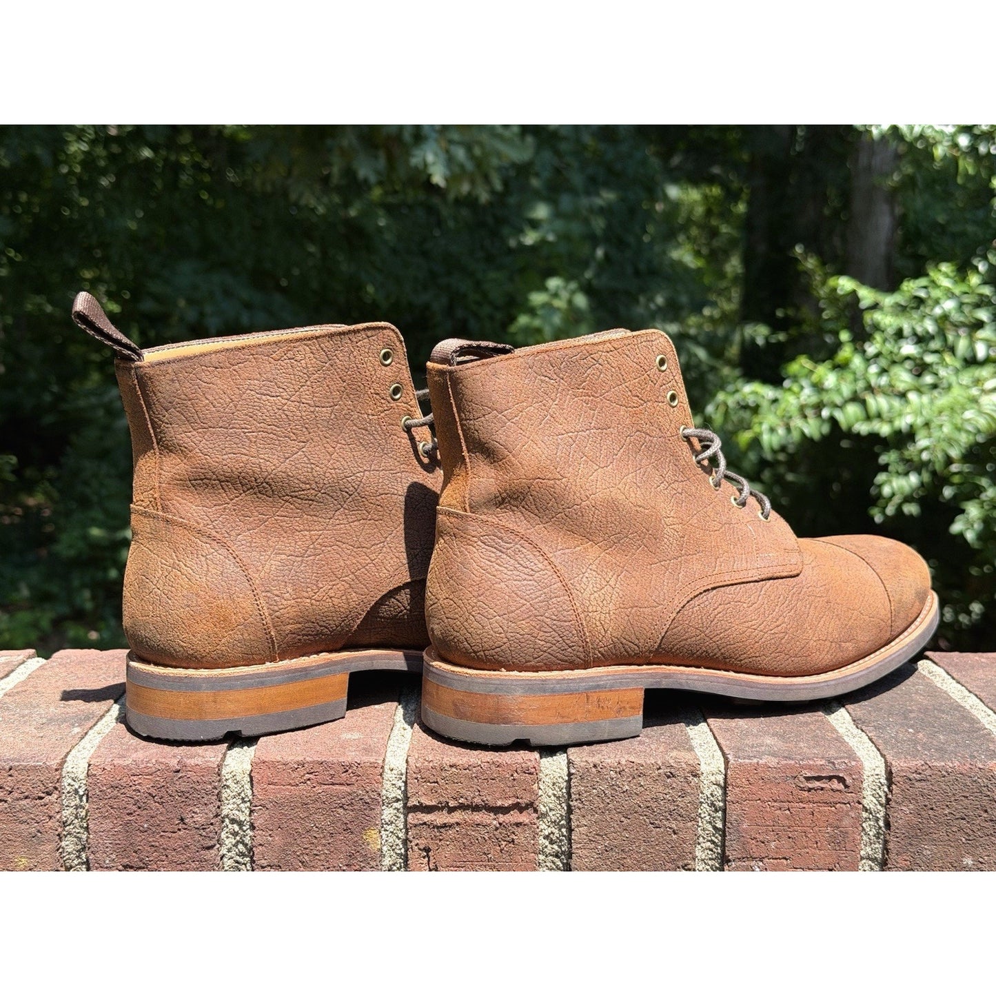 TAFT The Dragon Men Boots Size 10 Rust Brown Textured Leather Cap Toe NIB 952029