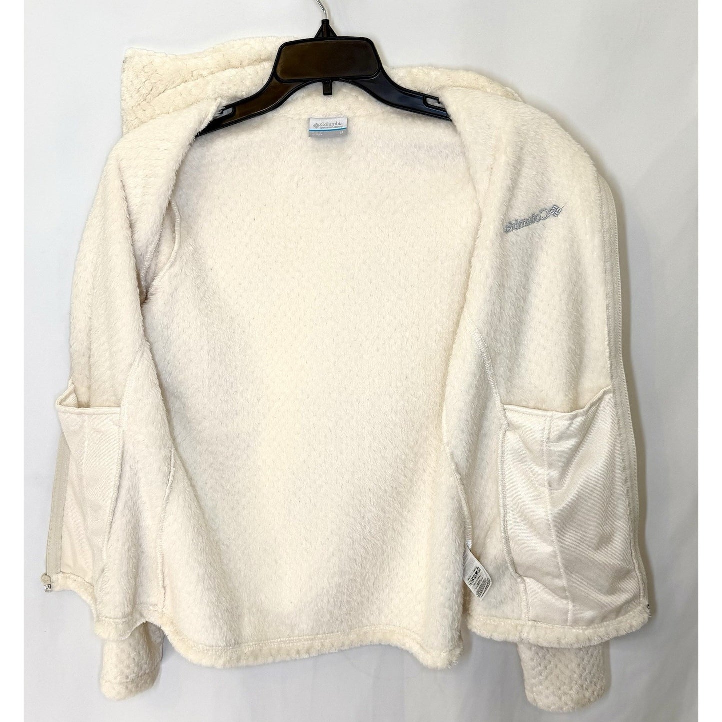 Women's Ivory Cream Soft Columbia Beech Forest Full Zip Fleece Jacket Size M