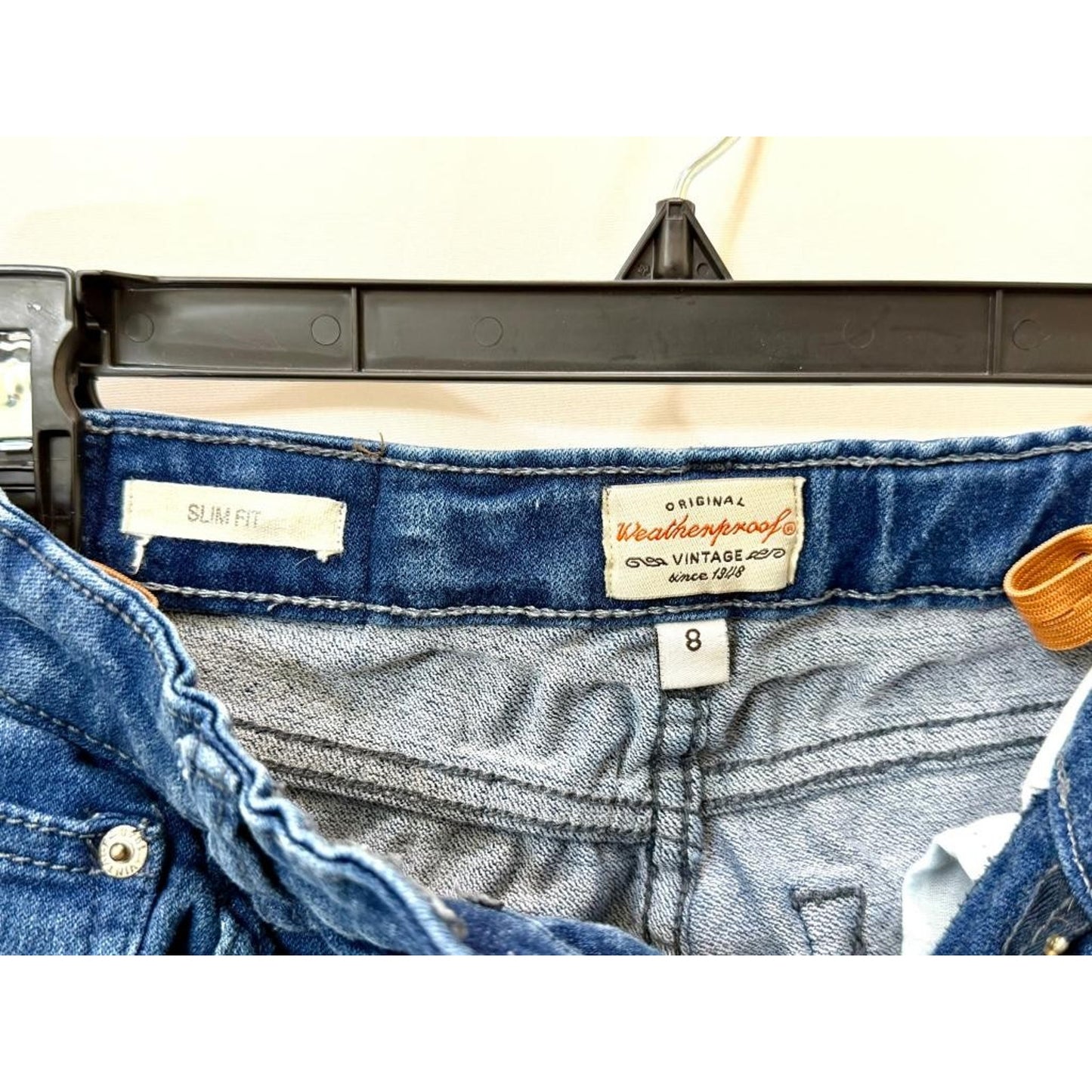 Weatherproof Vintage Boys Slim Fit Jeans Size 8 Medium Wash Blue Denim Stretch
