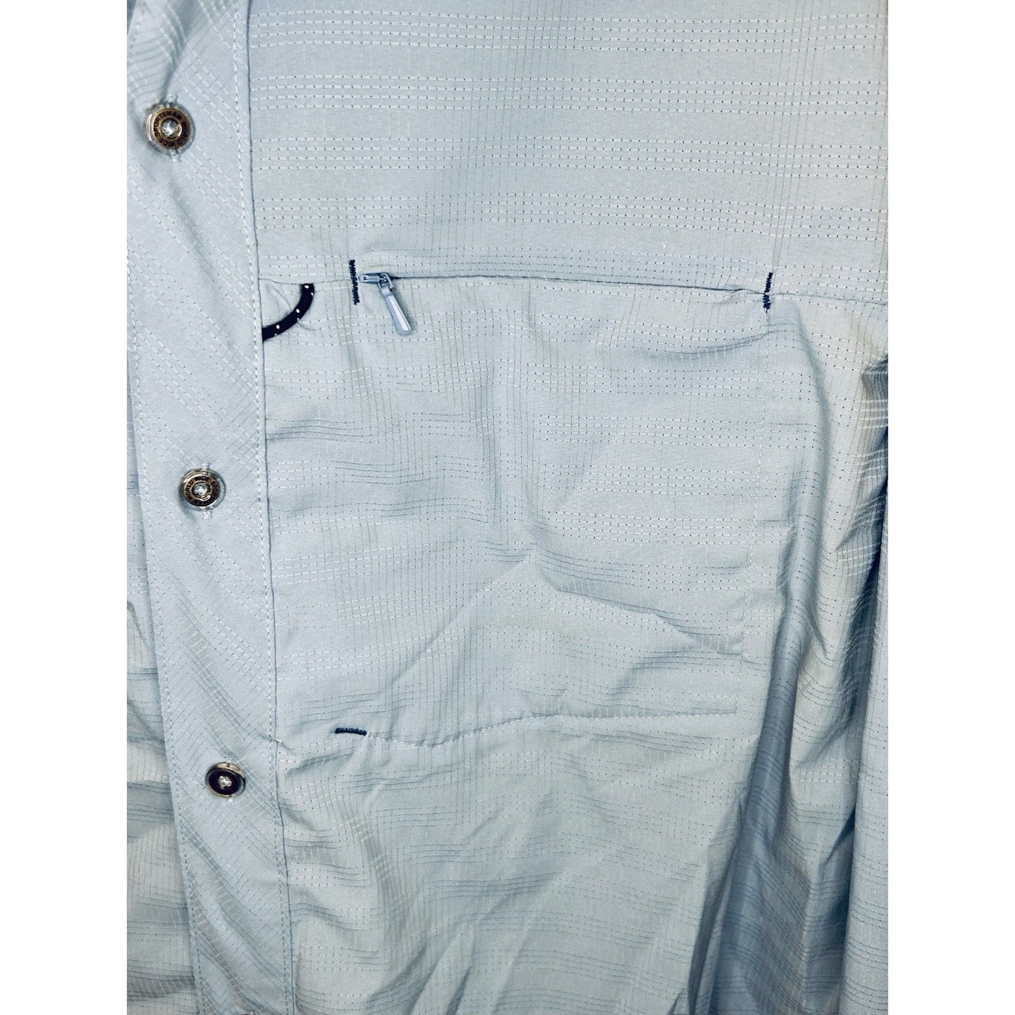 World Wide Sportsman Light Blue Long Sleeve Fisherman Button Up Shirt Men’s XL