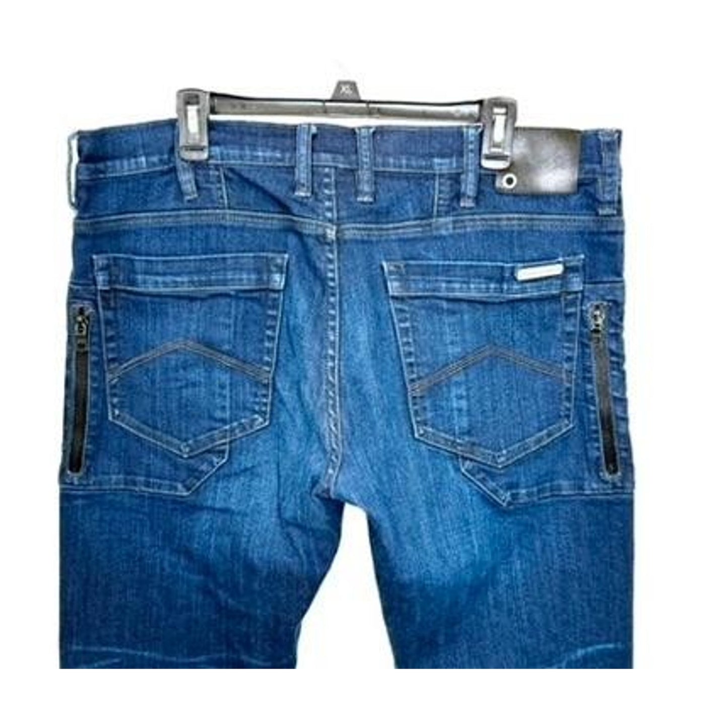 Armani Exchange Mens 36 Jeans Blue Denim Straight Leg Zipper Pockets Stretch