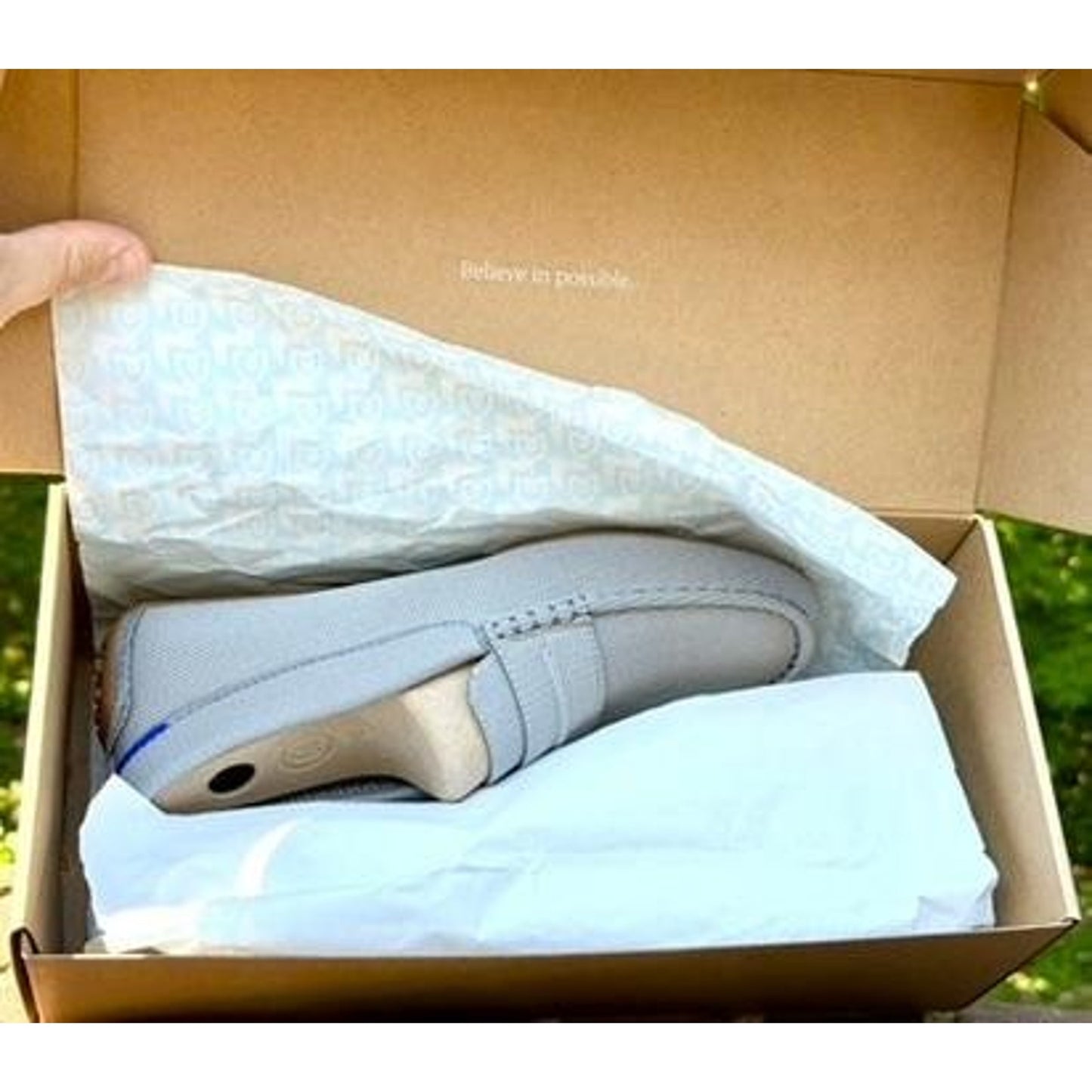 Rothys The Driving Loafer Falcon Grey Knit Slip On Shoes Womens Size 7.5