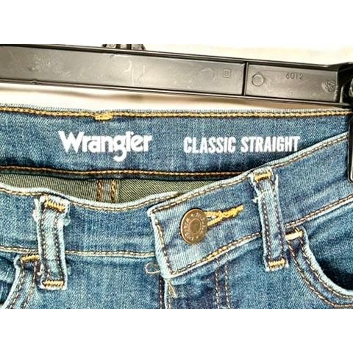 Wrangler Classic Straight Jeans Boys Size 8 Regular Blue Denim Adjustable Waist