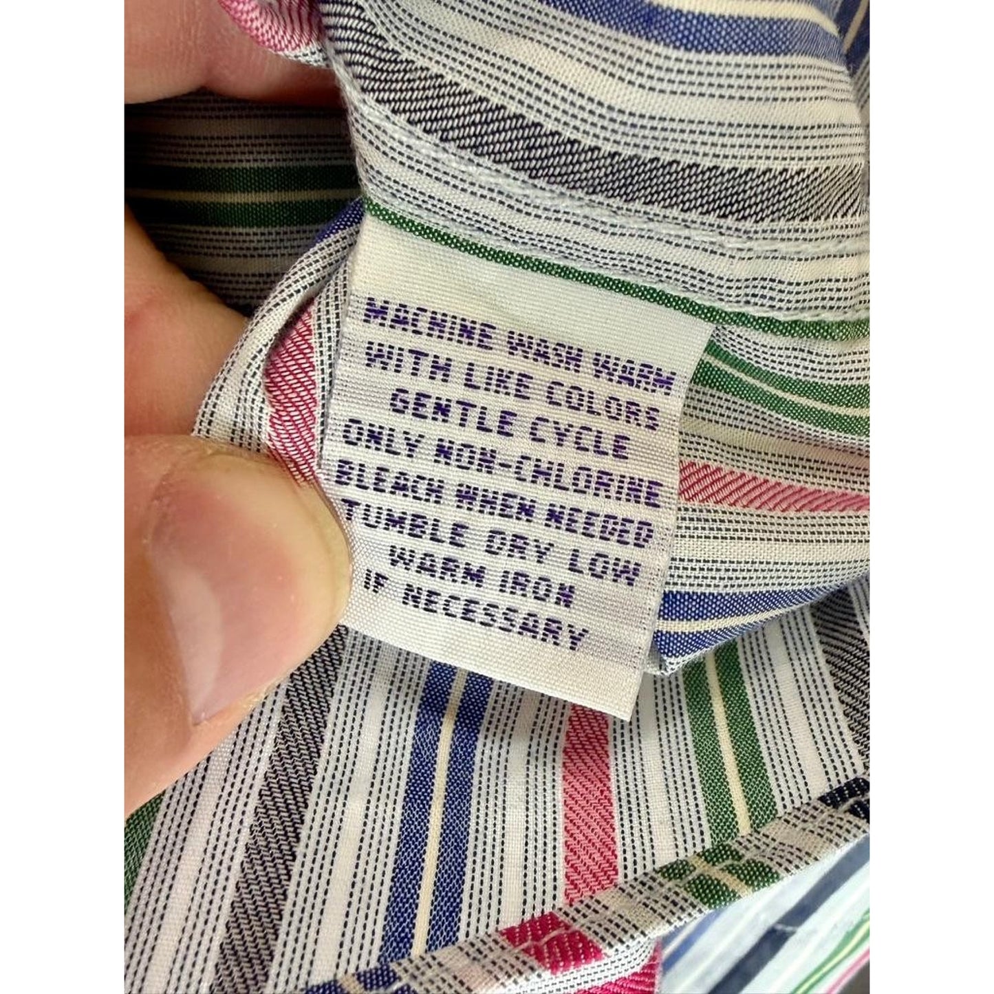 Alan Flusser Shirt Mens Medium Multicolor Stripe Cotton Long Sleeve Button Down