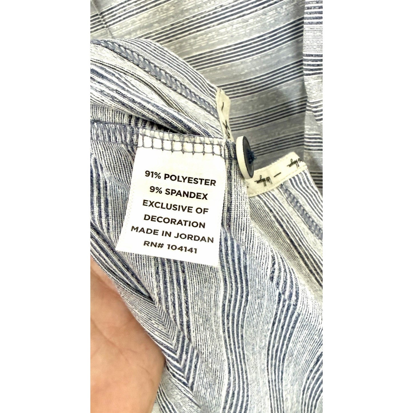 Walter Hagen Performance Golf Hawaiian Shirt / Size L / Gray Striped / 11 Majors