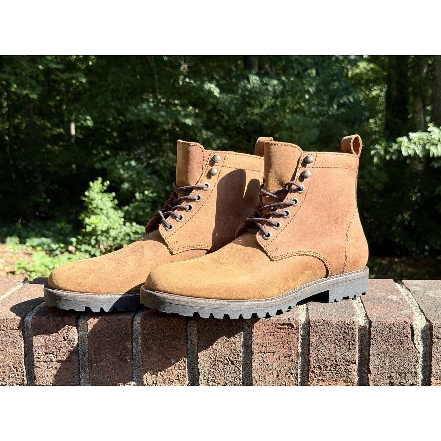 Portland Leather Patina Men's 11 M Breaker Boots Brown Leather Cap-Toe Lace-U