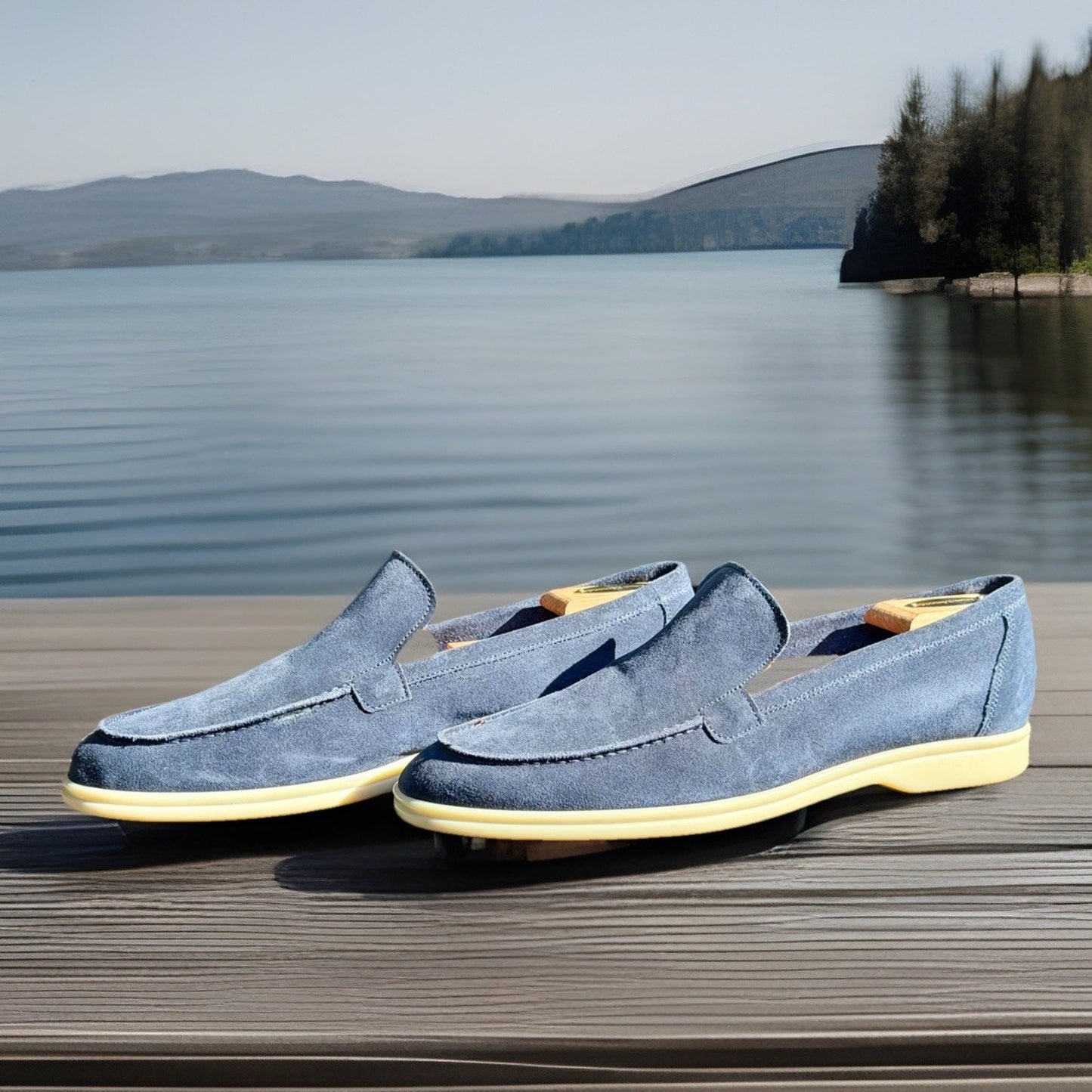 Berwick 1707 Palma Flex Men’s Blue Suede Penny Loafers US Sz 11 US / 44 EU NEW!!