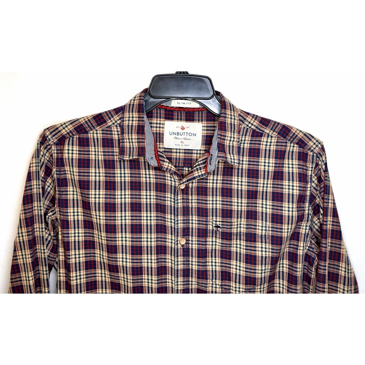Unbutton Men’s XL Slim Fit Plaid Button Up Shirt