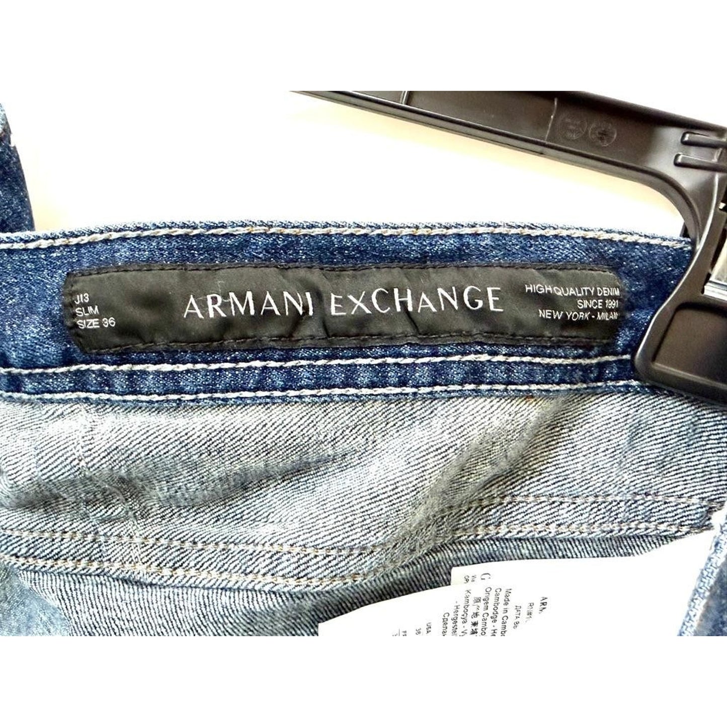 Armani Exchange J13 Slim Fit Jeans Mens Size 36 Blue Denim Pants