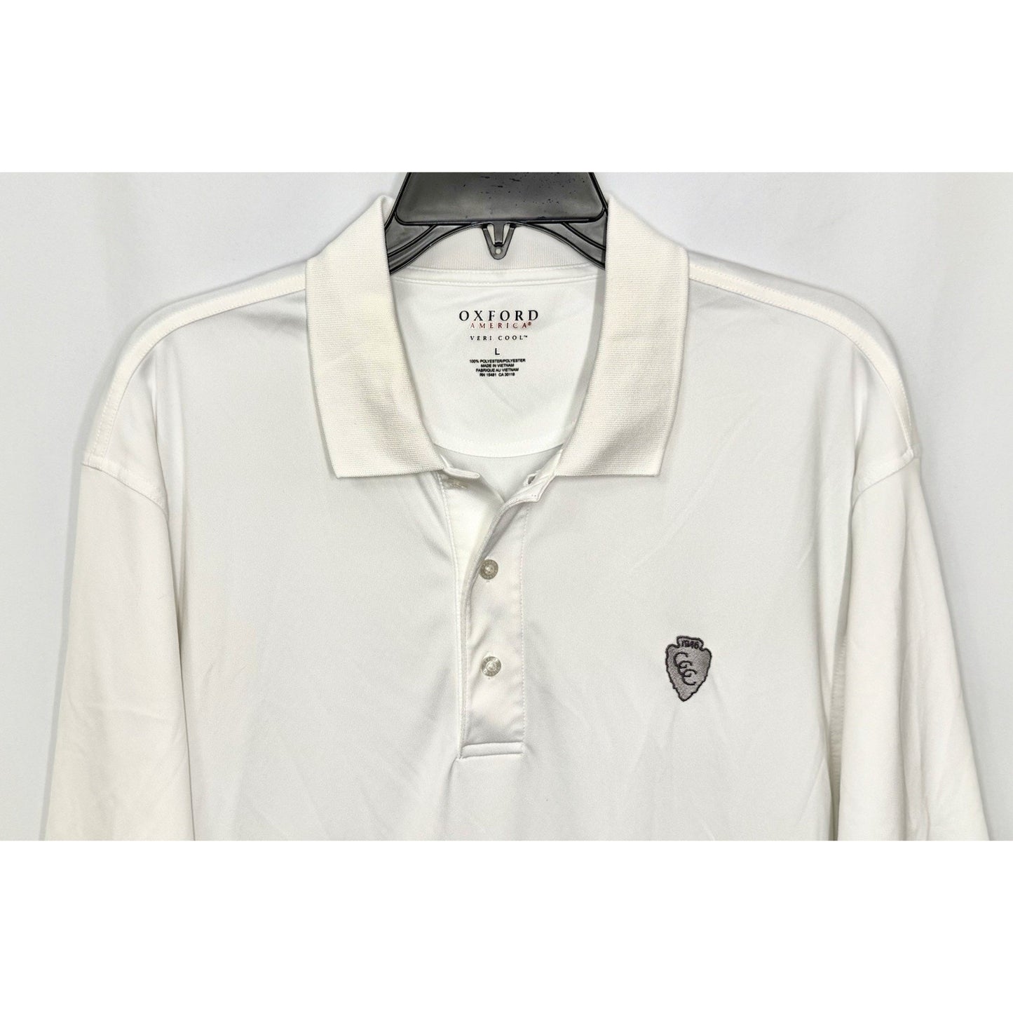 Oxford America Veri Cool Mens Large White Short Sleeve Golf Polo