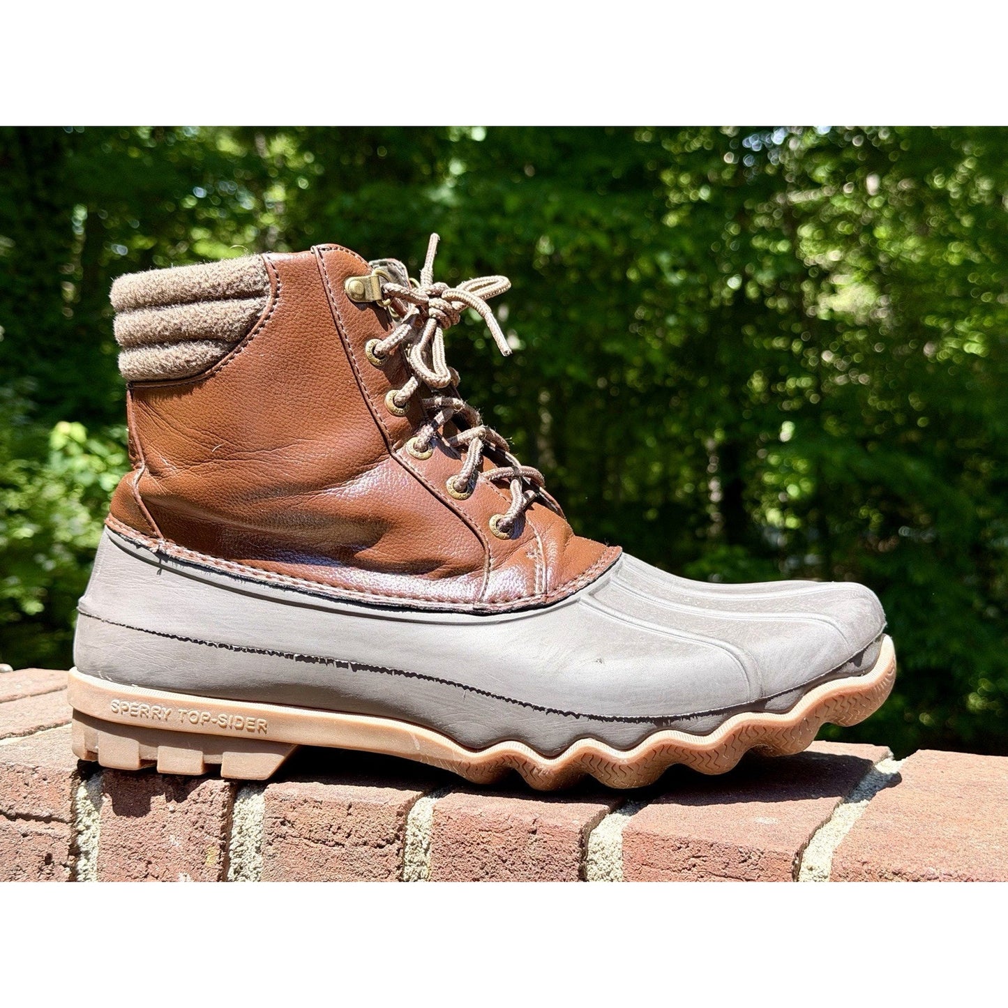 Sperry Avenue Men's Duck Boots Size 11 M Brown/Grey Waterproof Worn Twice!