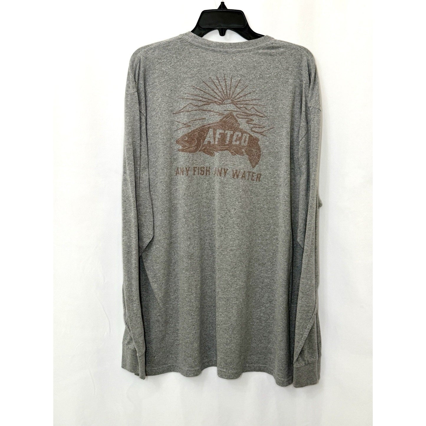 AFTCO Any Fish Any Water L/S Fishing Shirt / Heather Gray / Men’s Size XXL