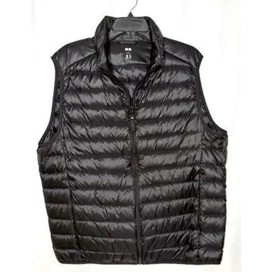 Uniqlo Ultra Light Down Vest Mens XL Black Puffer Full Zip Water Repellent