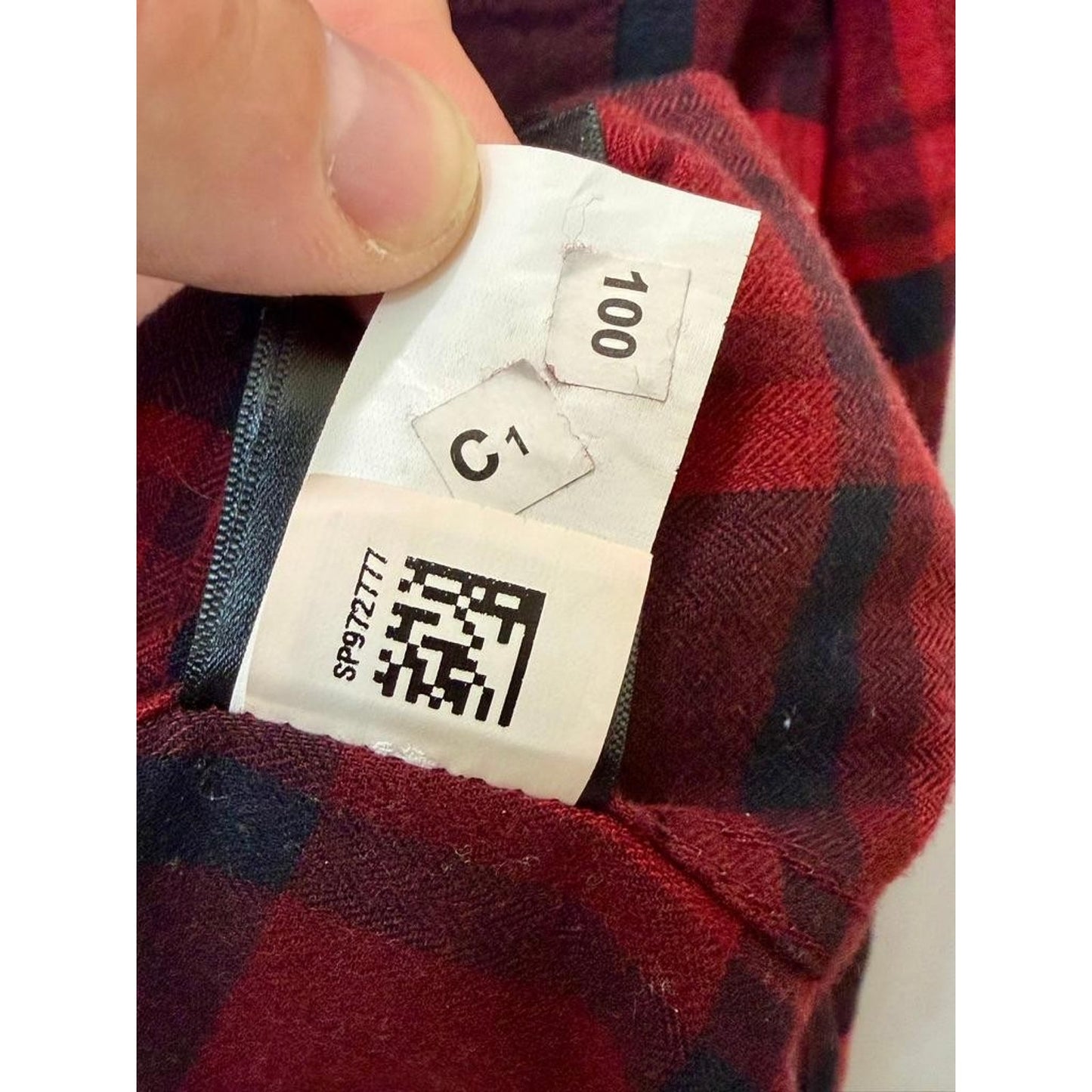 The North Face Flannel Shirt Womens Large Red Black Plaid Roll Tab Sleeve Cotton