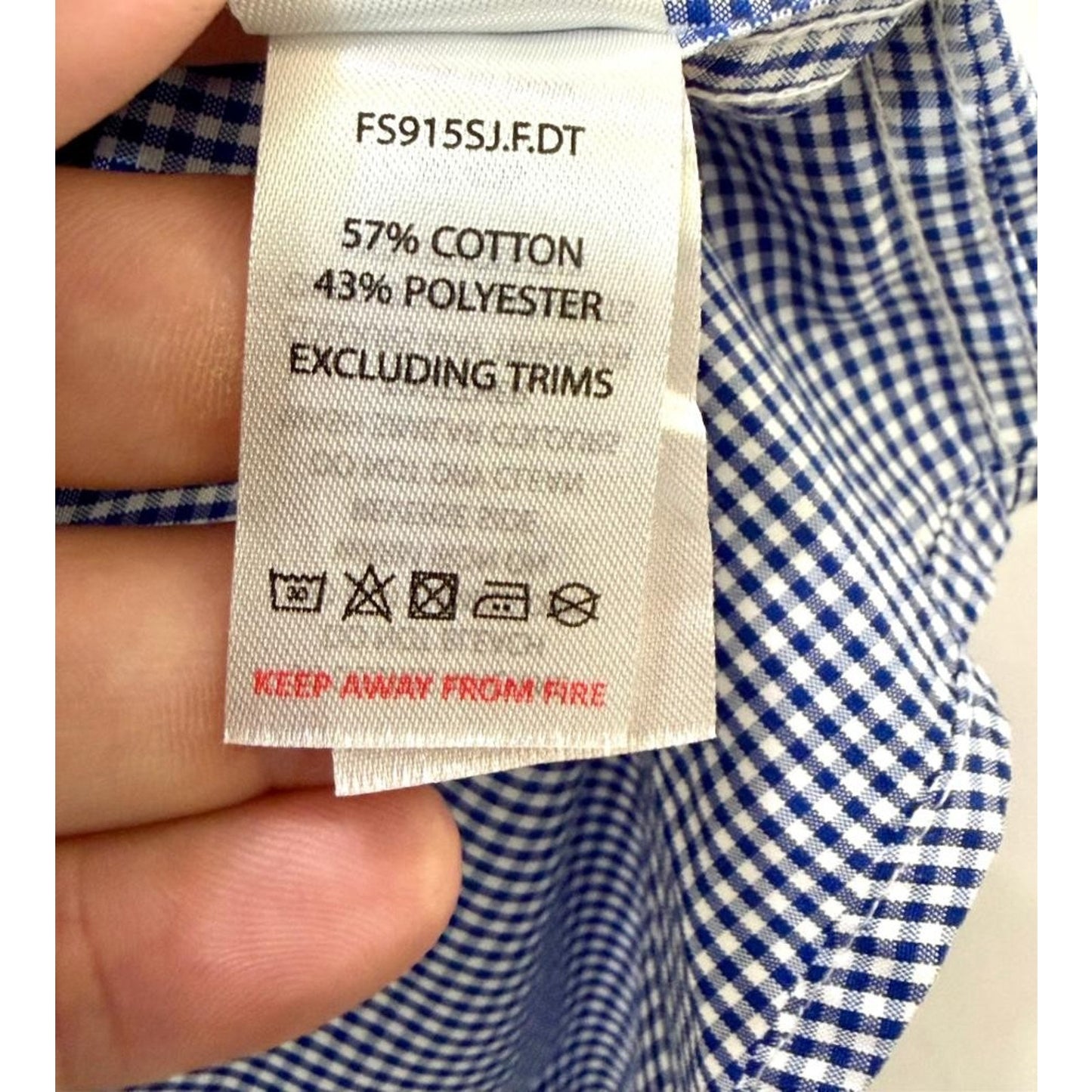 Steel & Jelly Mens Shirt 16.5 Blue White Gingham Check Long Sleeve Button Up