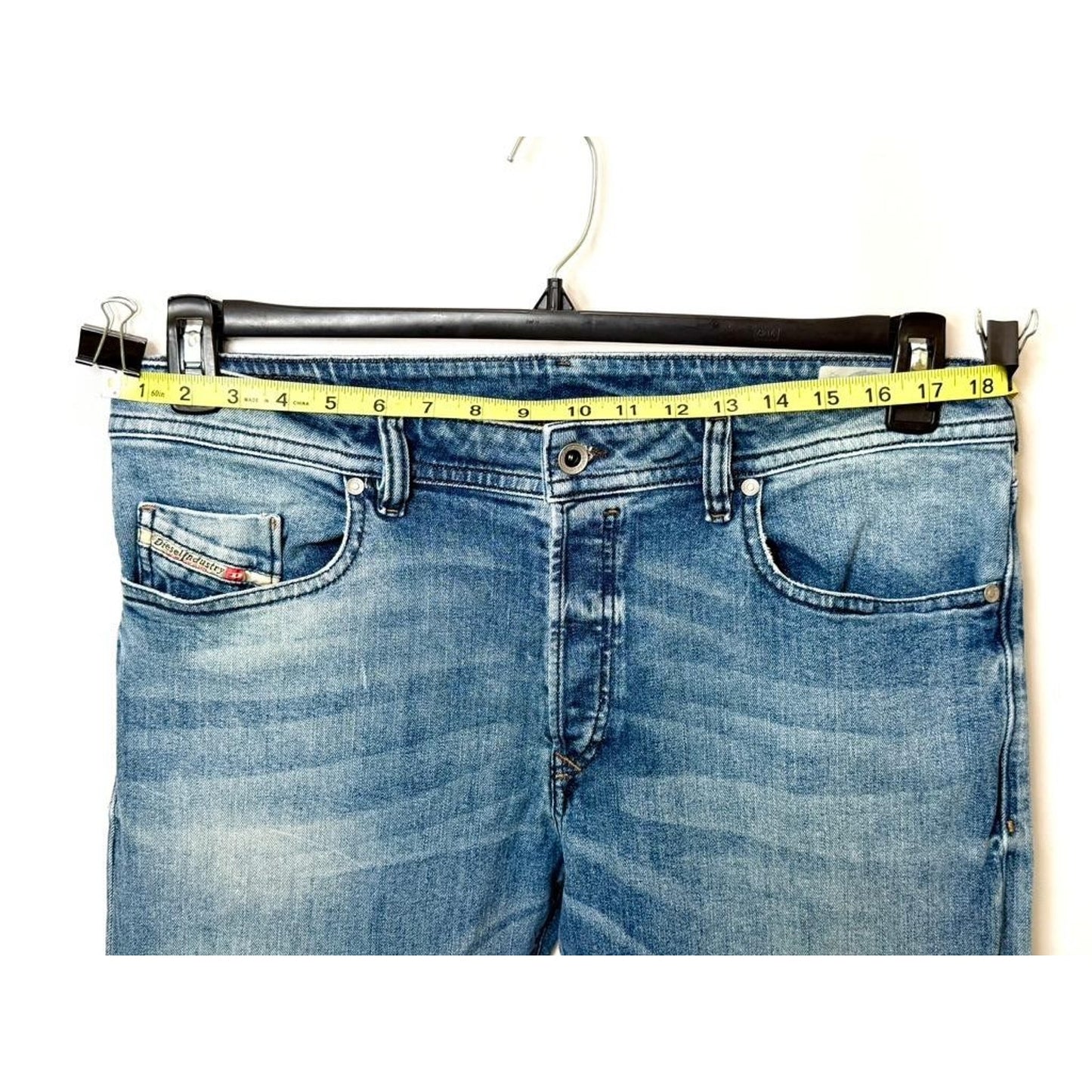 Diesel Buster Slim Tapered Jeans Mens 36x32 Blue Stretch Denim Wash C853P