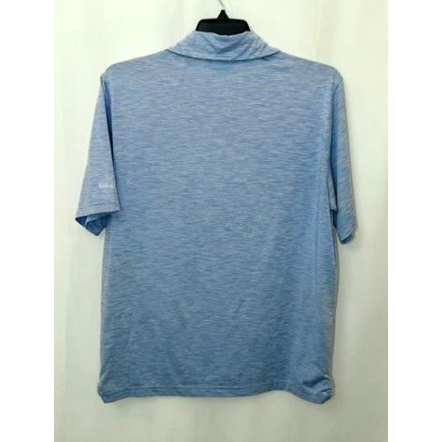 Walter Hagen Golf Polo Shirt Mens Medium Blue White Striped Short Sleeve Spandex