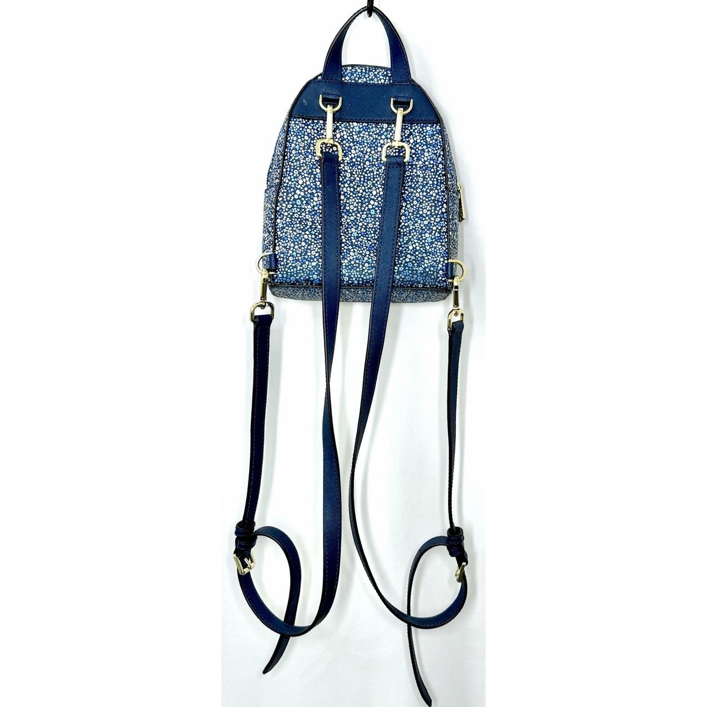 Michael Kors Abbey Mini Backpack In Navy Blue Floral Pattern NWOT / New W/ COA