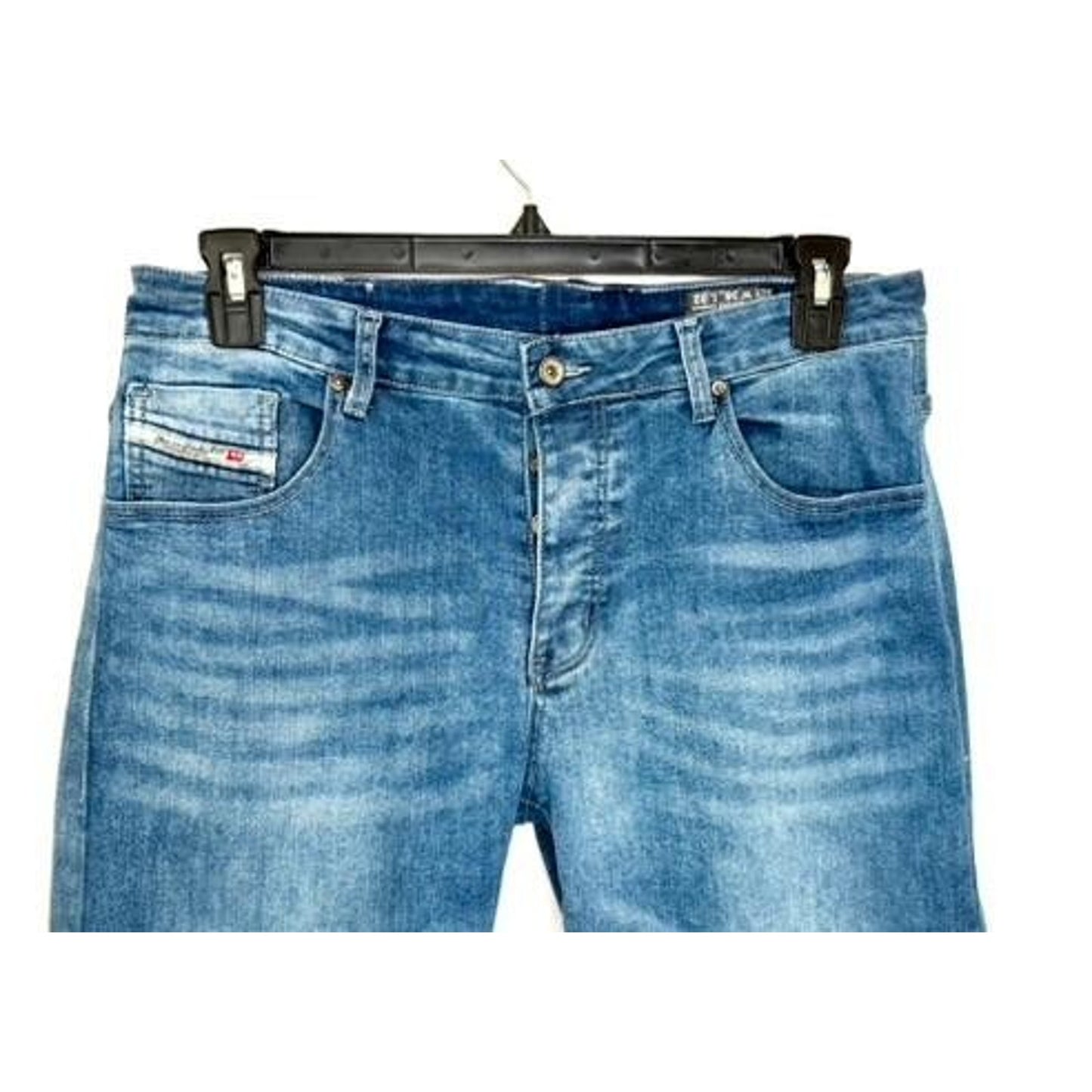 Diesel Buster Slim Tapered Jeans Mens 36x32 Blue Wash 0835E Made in Italy Denim