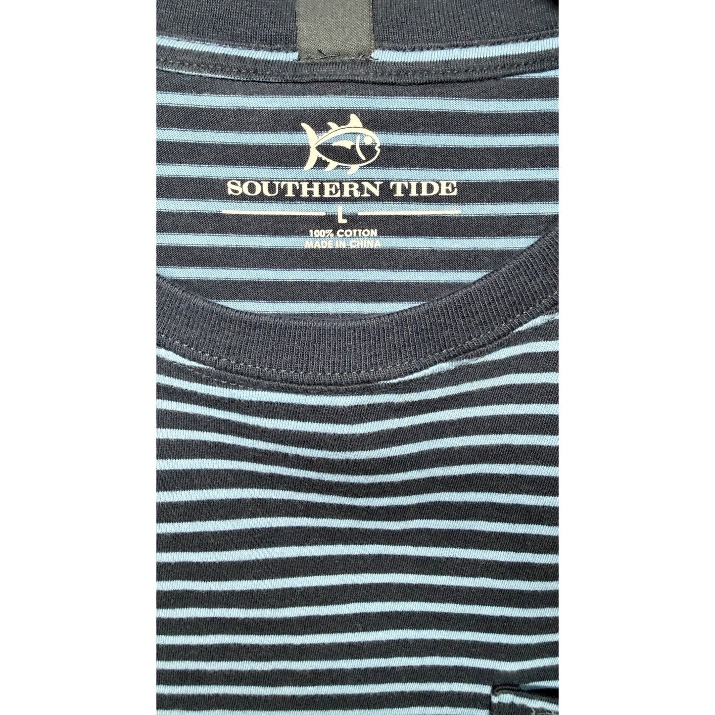 Southern Tide Men’s Stripe Skipjack S/S Tee True Navy Size Large MSRP $44.00