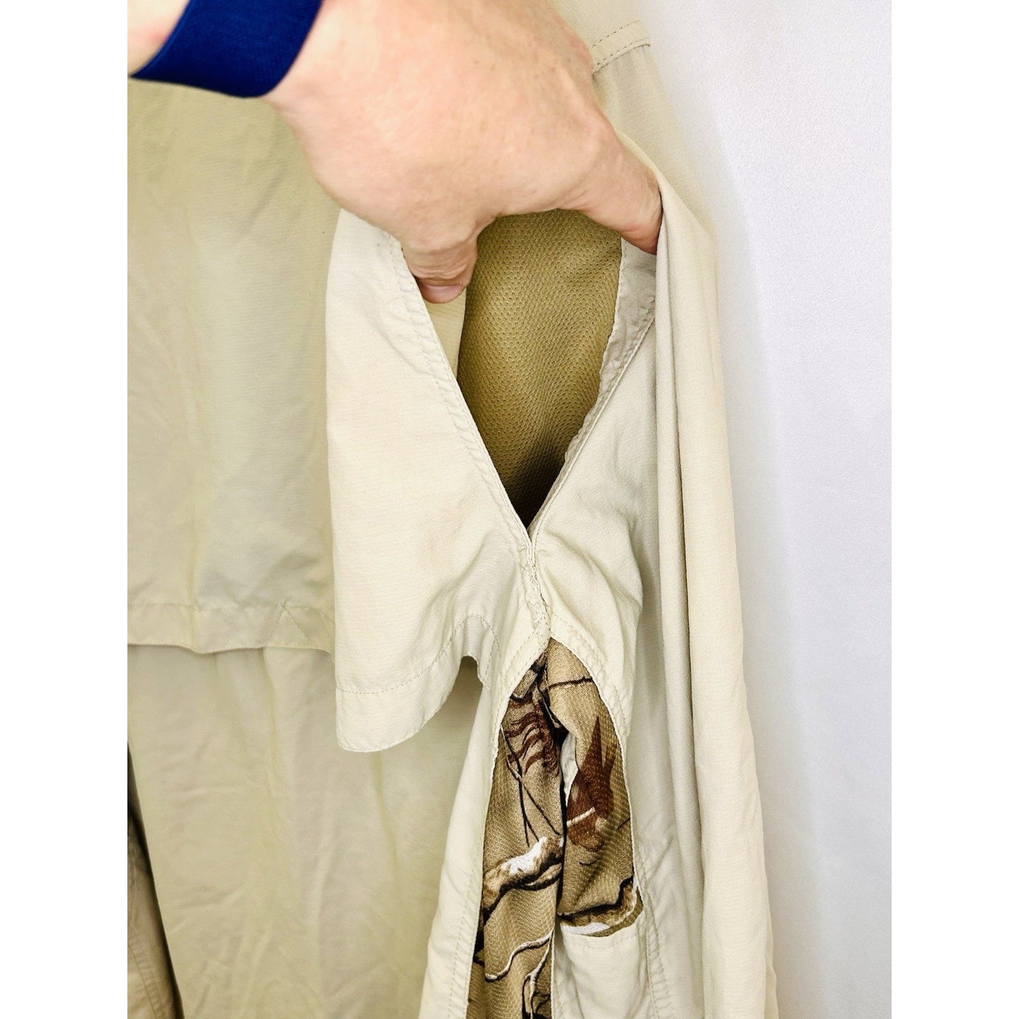 Habit Solar 30+ Factor Beige Realtree Button Up Fishing Men's Shirt 100% Nylon
