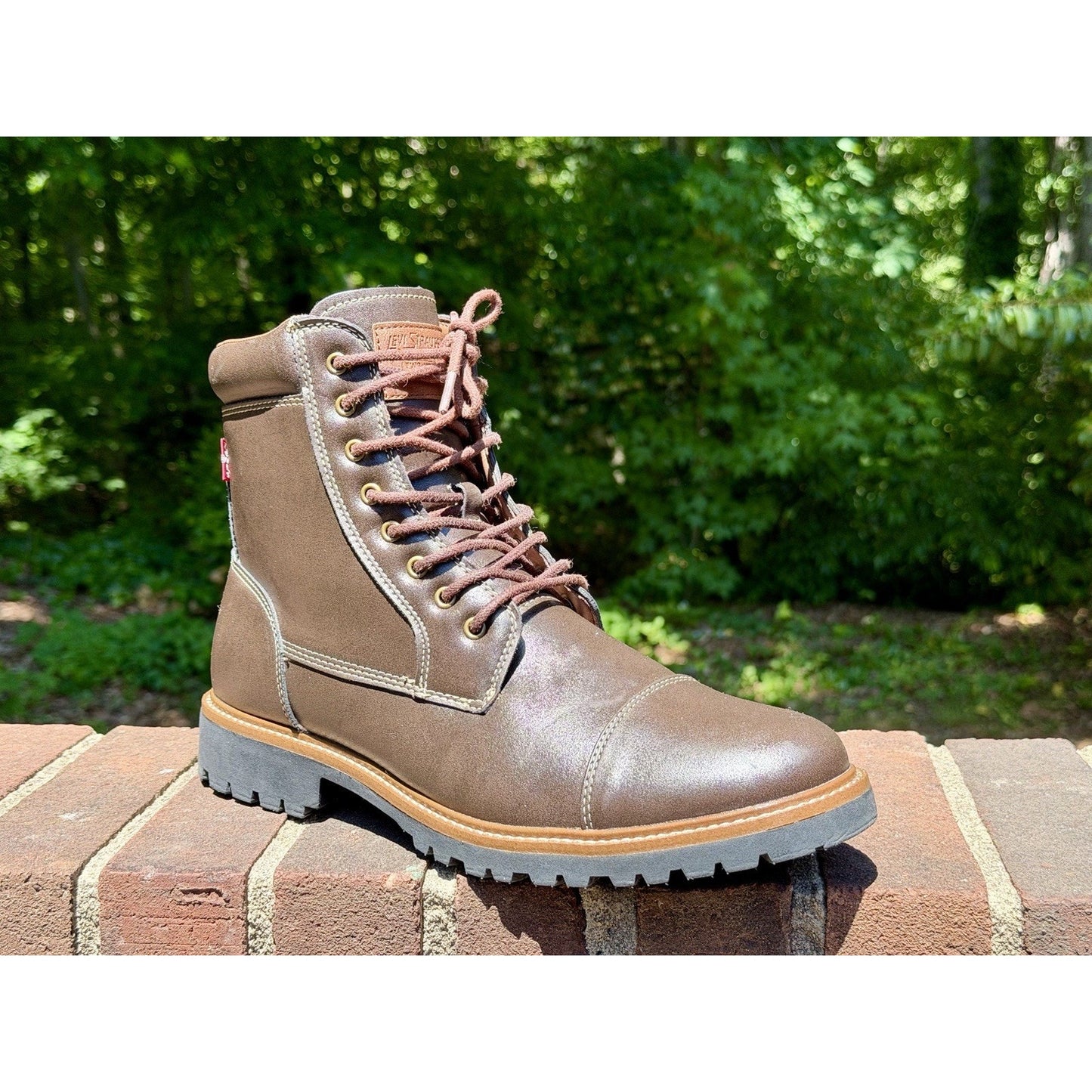 Levi's Mens Wyatt Brown Vegan Leather Lace Up Rugged Casual Boots Size 10 NEW
