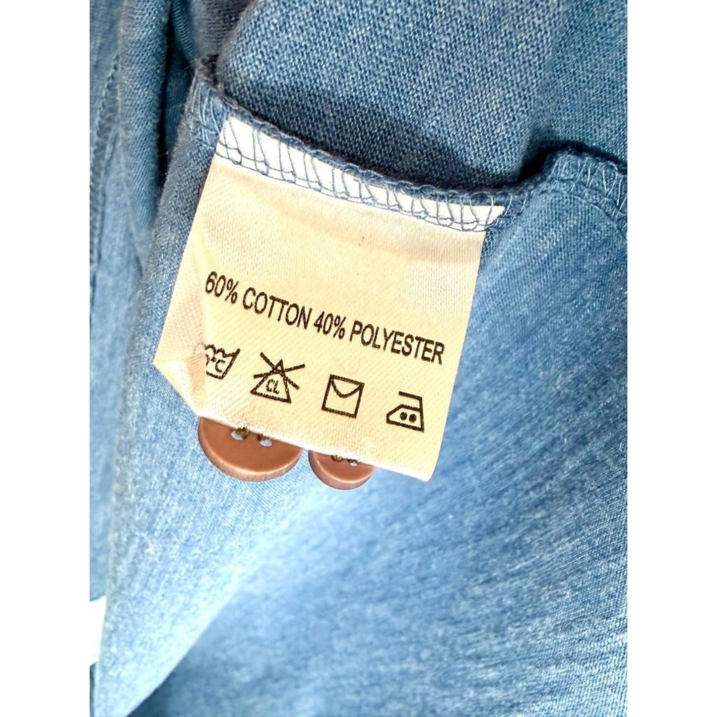 Fish Hippie Polo Shirt Mens Medium Blue Long Sleeve Cotton Blend Pocket