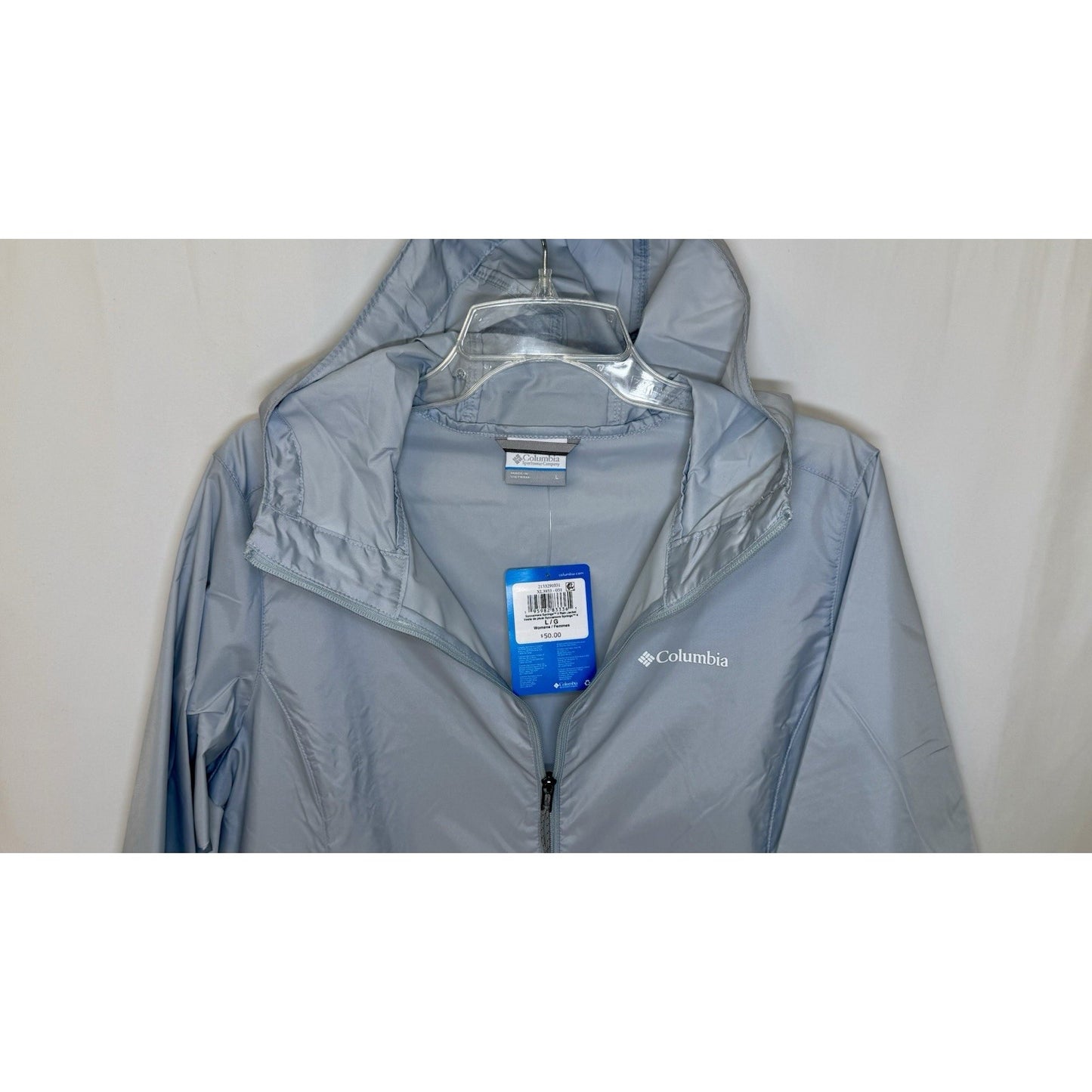 NWT Columbia Women's L Jacket Lavender / Purple Lightweight Hooded Windbreaker