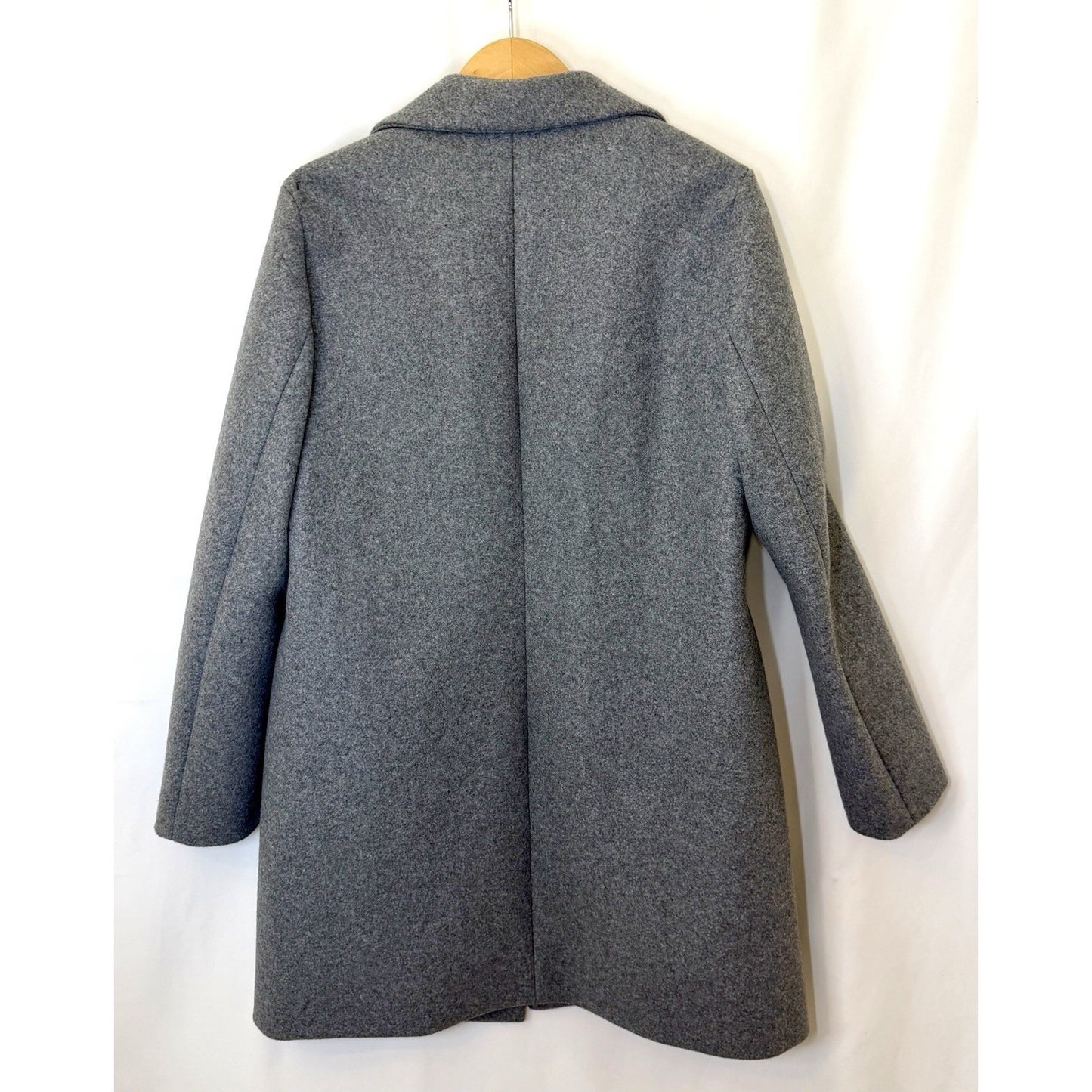 Calvin Klein Gray Double Breasted Mid-Length Pea Coat Women Long Sleeve Size M
