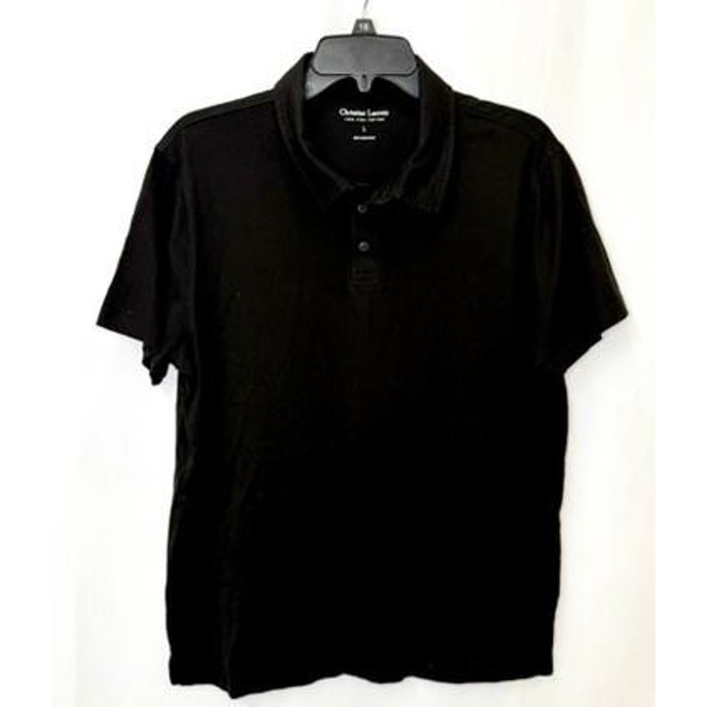 Christian Lacroix Polo Shirt Mens Large Black 100% Pima Cotton Short Sleeve
