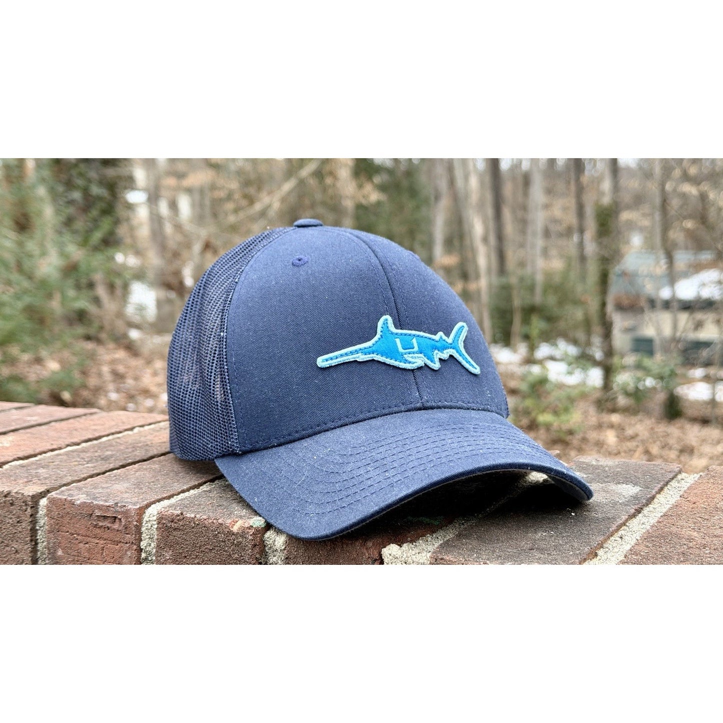 HUK MARLIN PTCH TRUCKER NAVAL-SNAPBACK - BLUE - Has Been Steam Cleaned