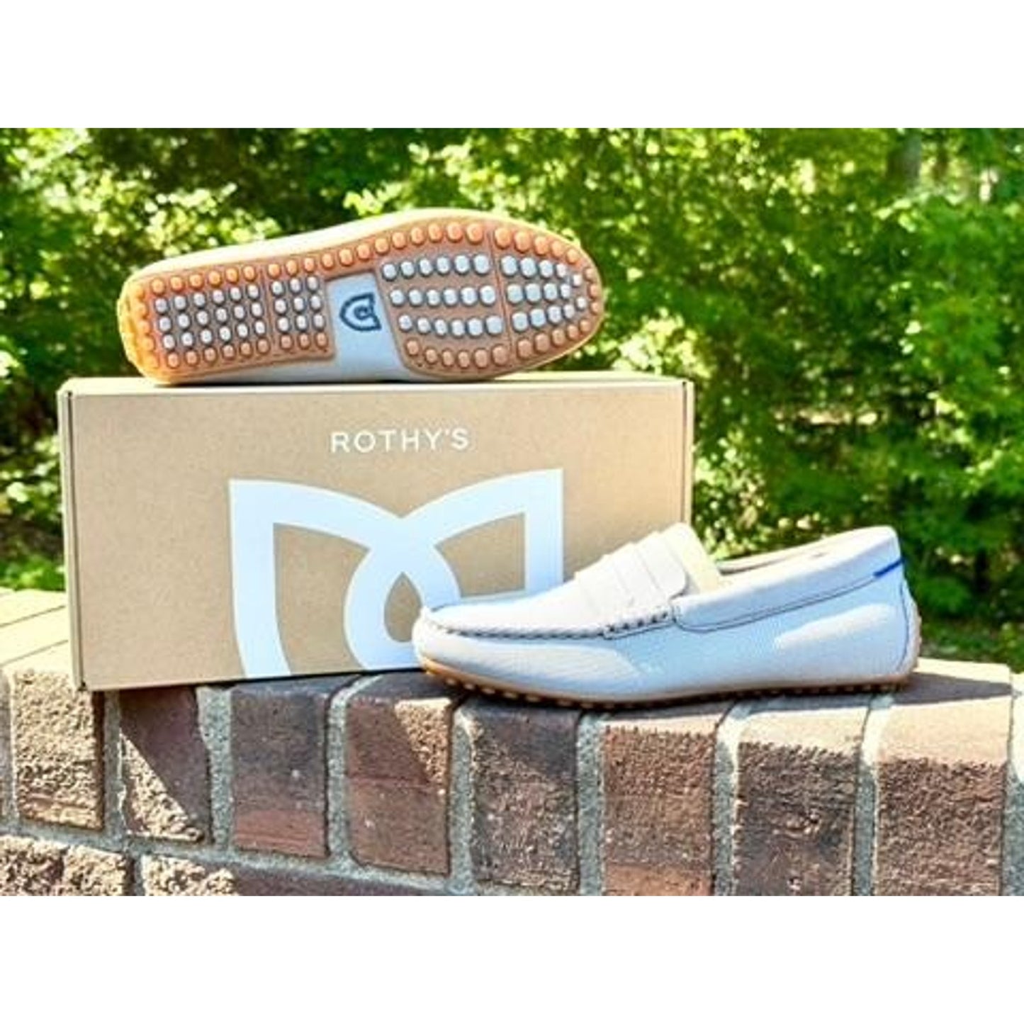 Rothys The Driving Loafer Falcon Grey Knit Slip On Shoes Womens Size 7.5