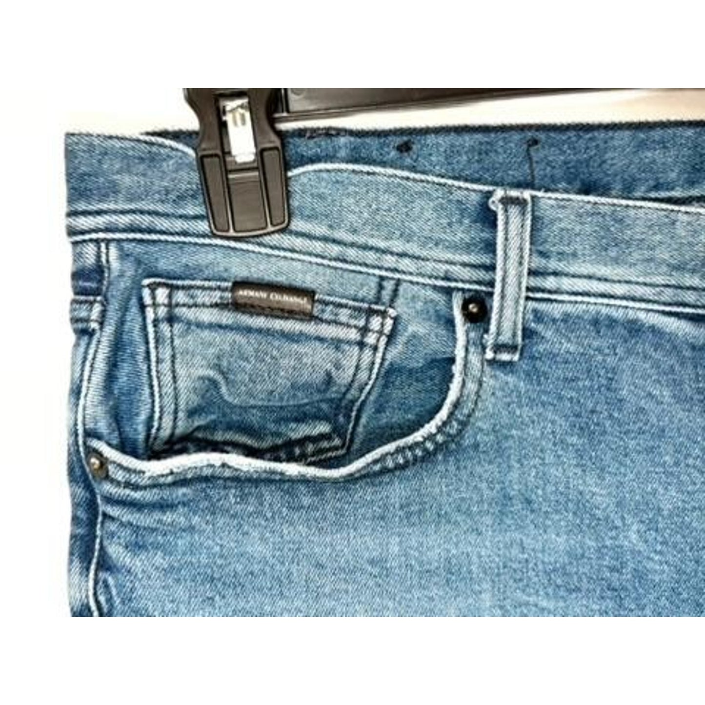 Armani Exchange J13 Slim Fit Jeans Mens Size 36 Blue Denim Light Wash