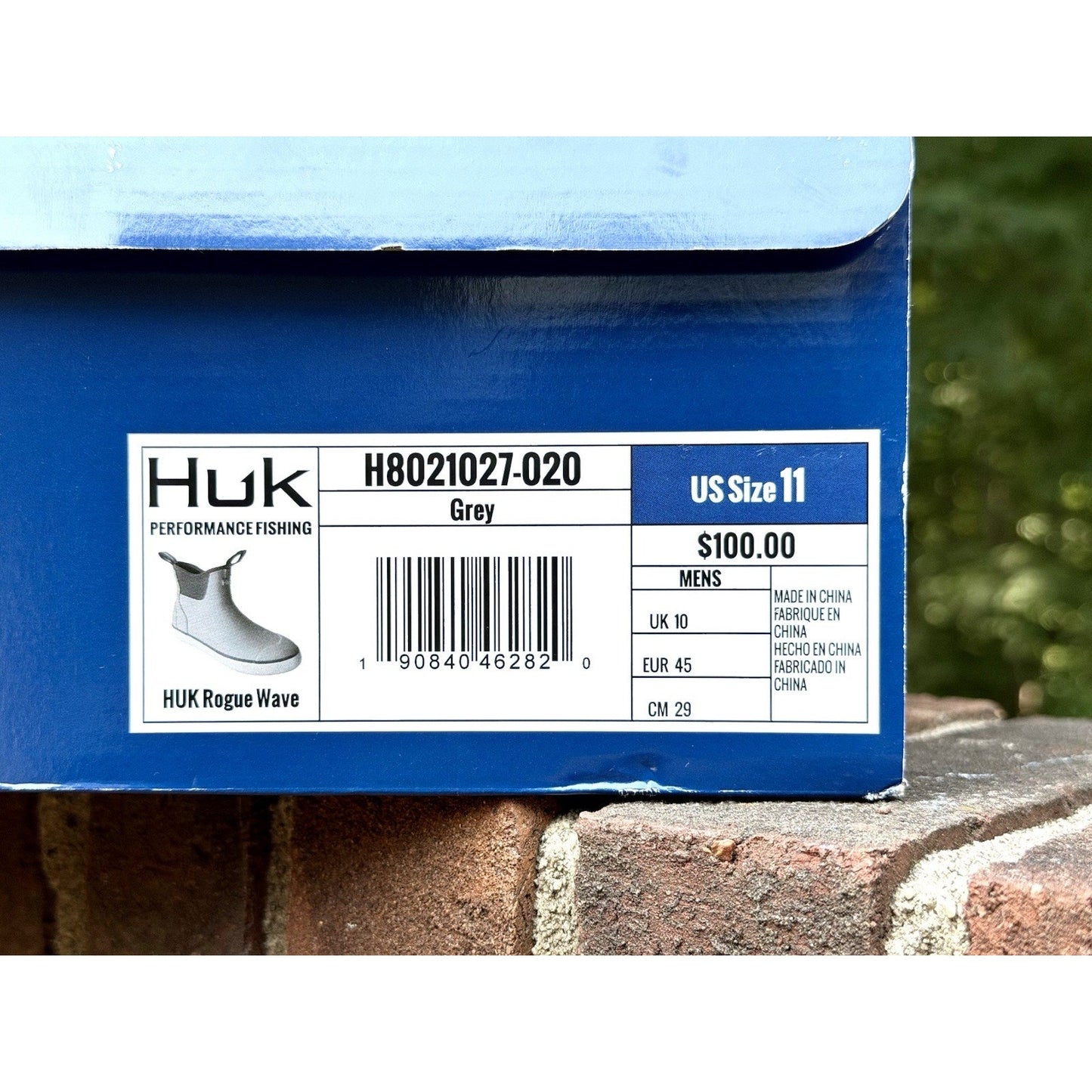 HUK Men’s Rogue Wave Fishing Deck Boots Waterproof Rubber Gray White Size 11 NIB