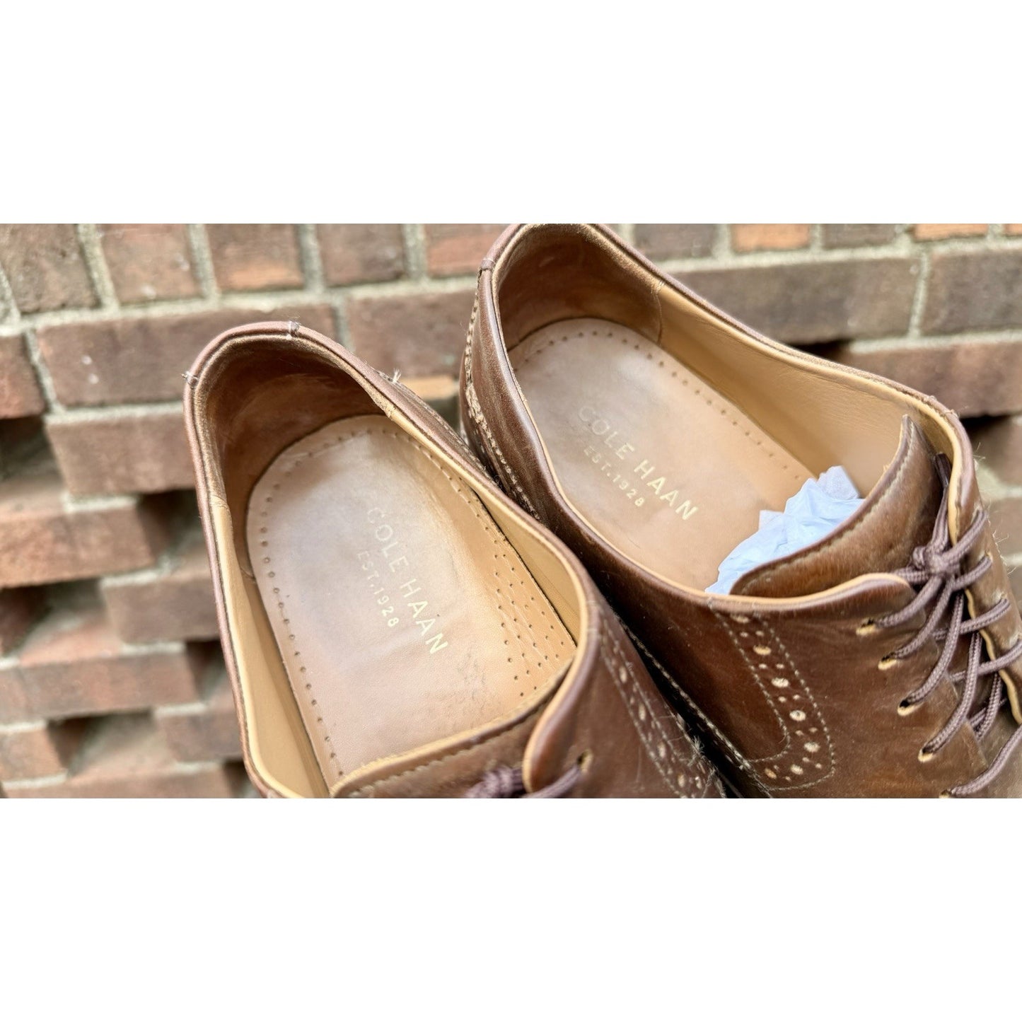 Cole Haan Men's Warren Welt Wingtip Oxford Brown Leather Size 11.5 M