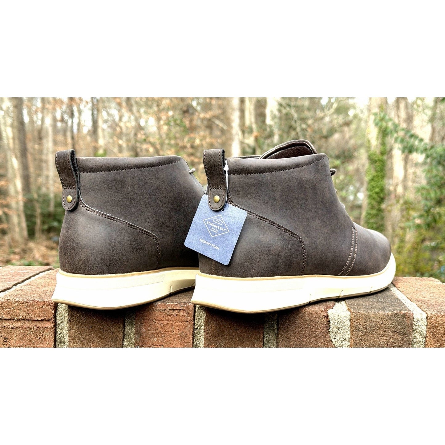 St. John's Bay Brown Leather Chukka Ankle Boots Men's 12 M New W/ Tag-$90 Retail